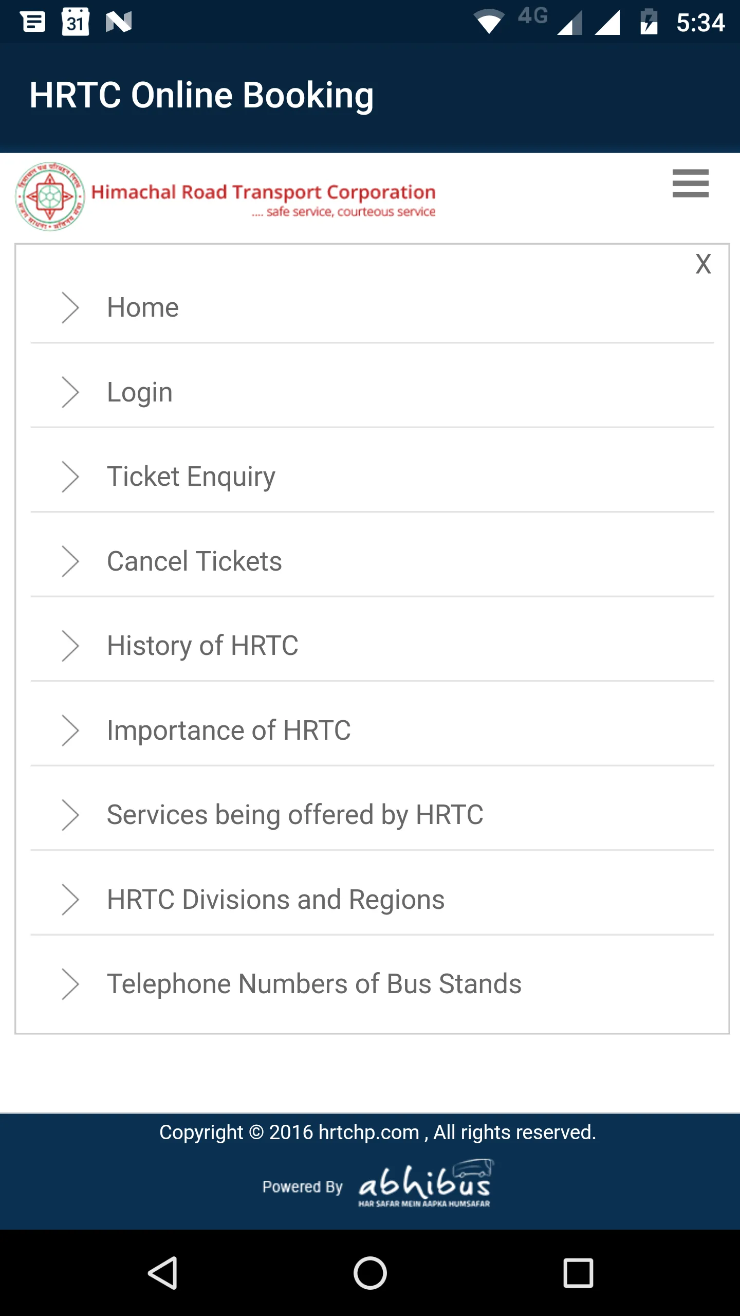 HRTC Online Booking Official | Indus Appstore | Screenshot