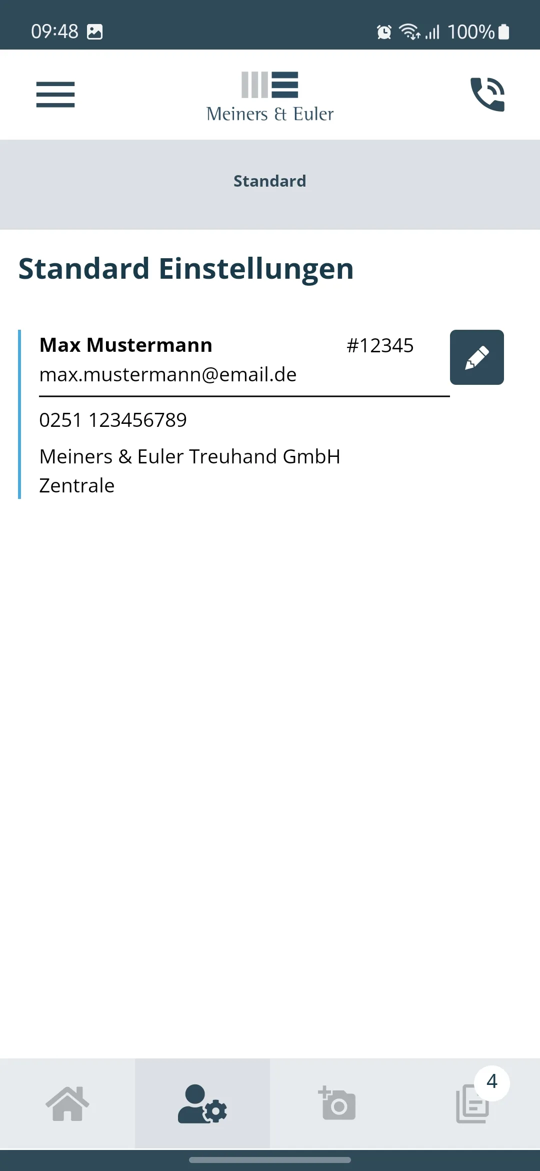 Meiners & Euler Treuhand GmbH | Indus Appstore | Screenshot