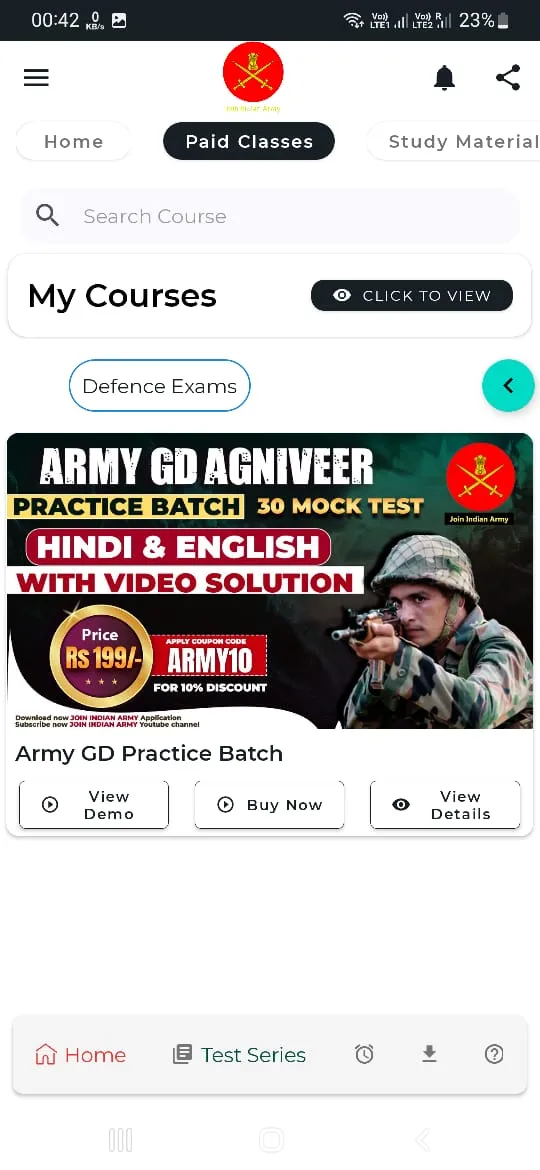 Army Exams Official | Indus Appstore | Screenshot