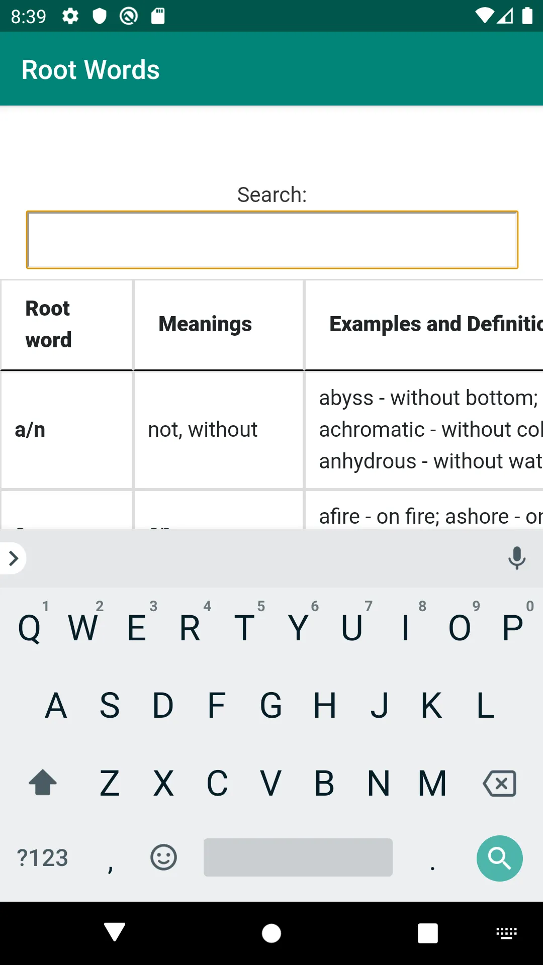 English Root Words & Meanings | Indus Appstore | Screenshot