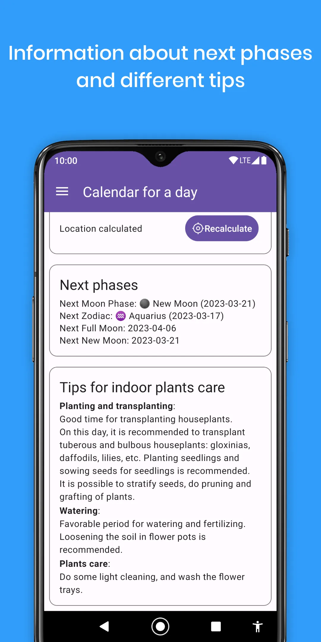 Lunar calendar for plants | Indus Appstore | Screenshot