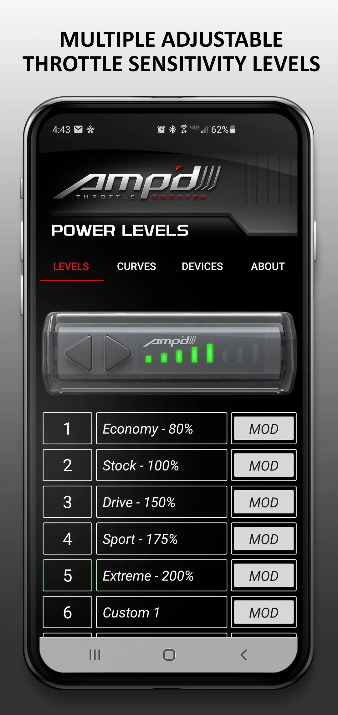 Amp’d 2.0 Throttle Sensitivity | Indus Appstore | Screenshot