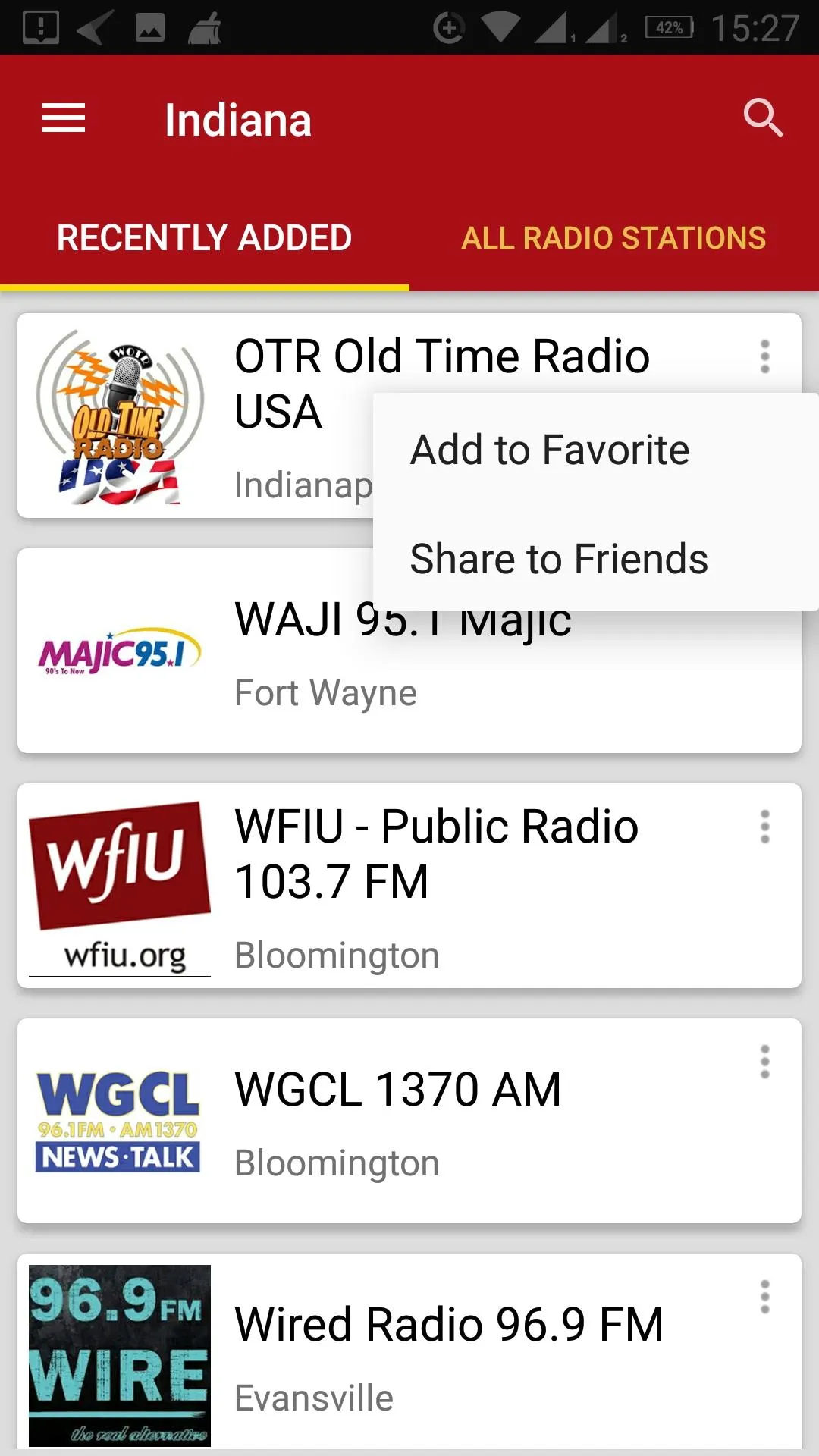 Indiana Radio Stations - USA | Indus Appstore | Screenshot