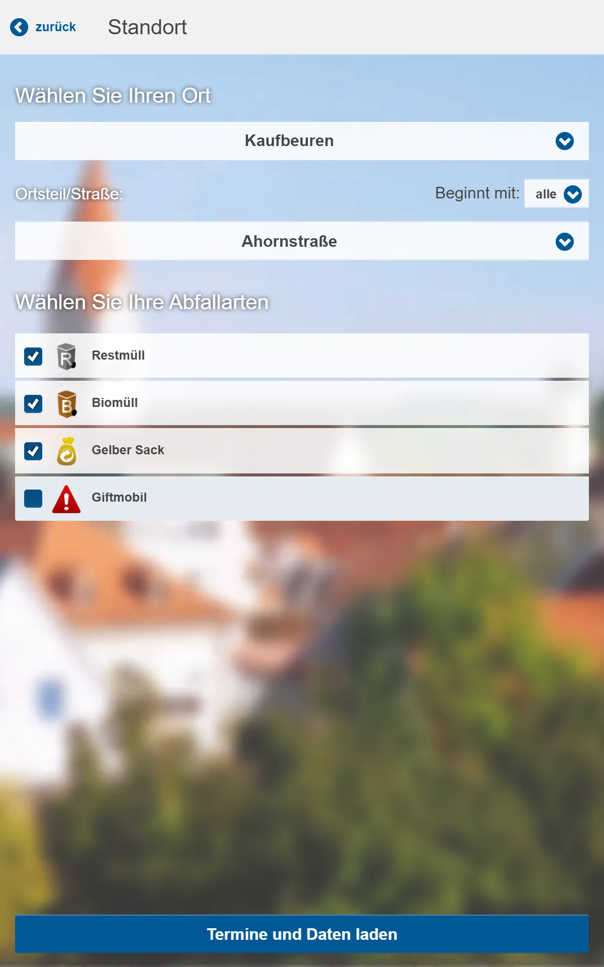 Stadt Kaufbeuren Abfall-App | Indus Appstore | Screenshot