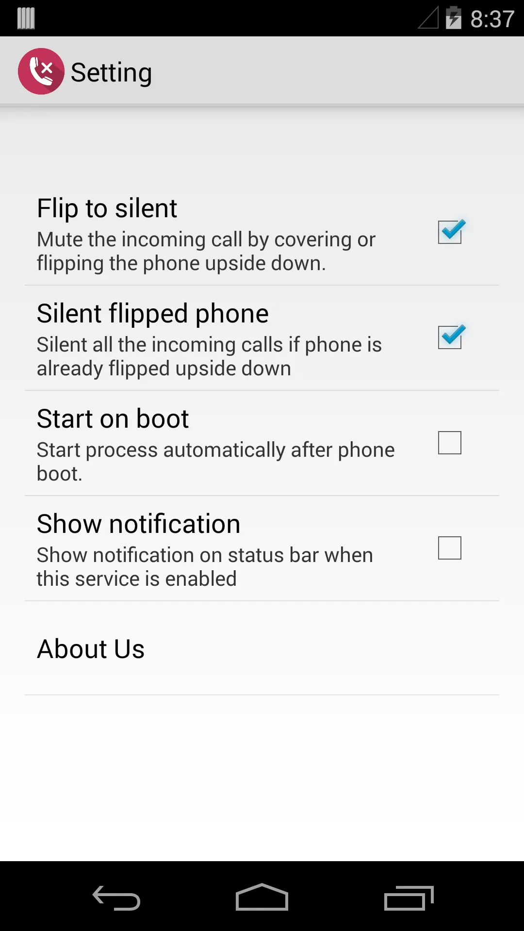 Flip to Silent | Indus Appstore | Screenshot