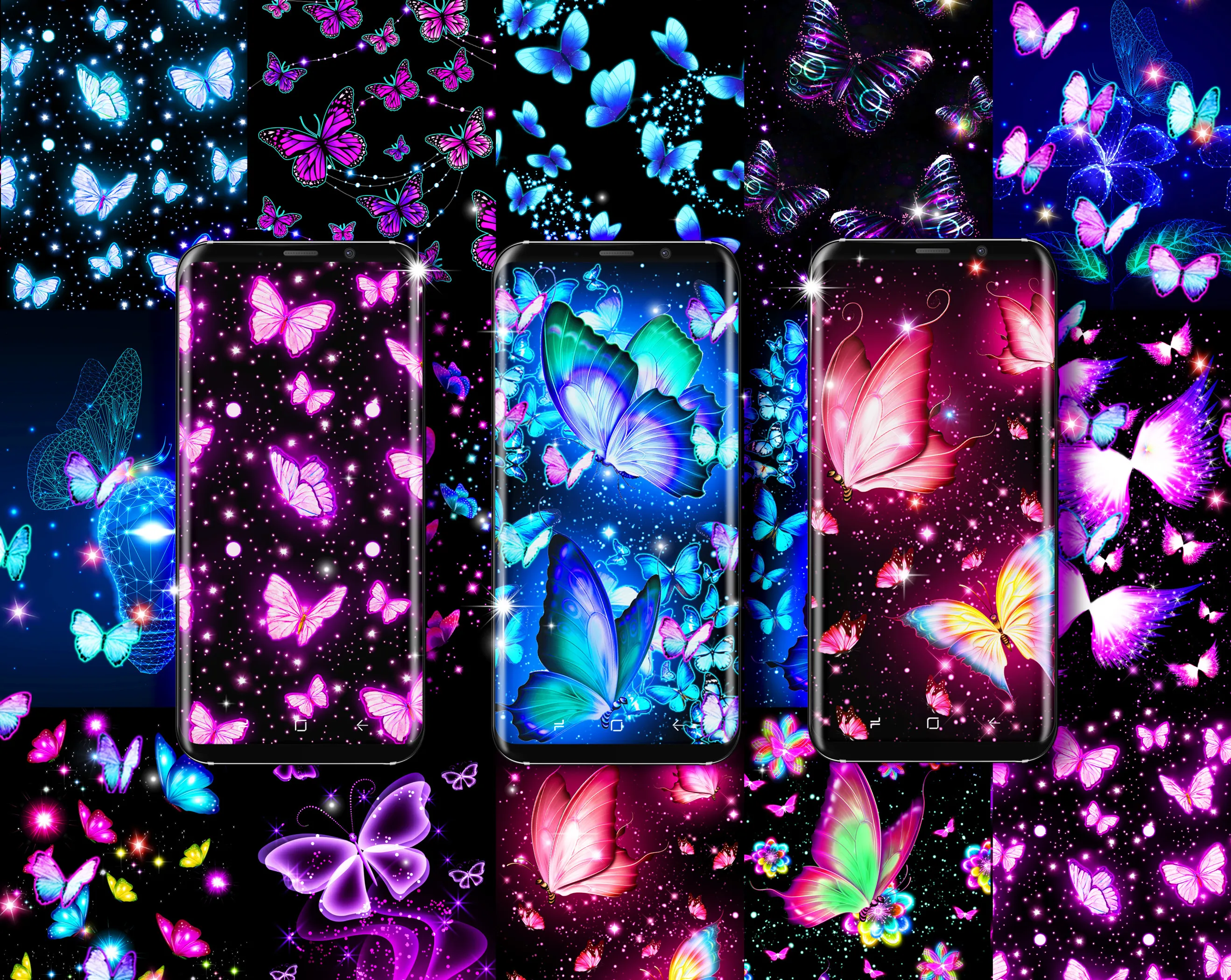 Neon butterfly glow wallpapers | Indus Appstore | Screenshot