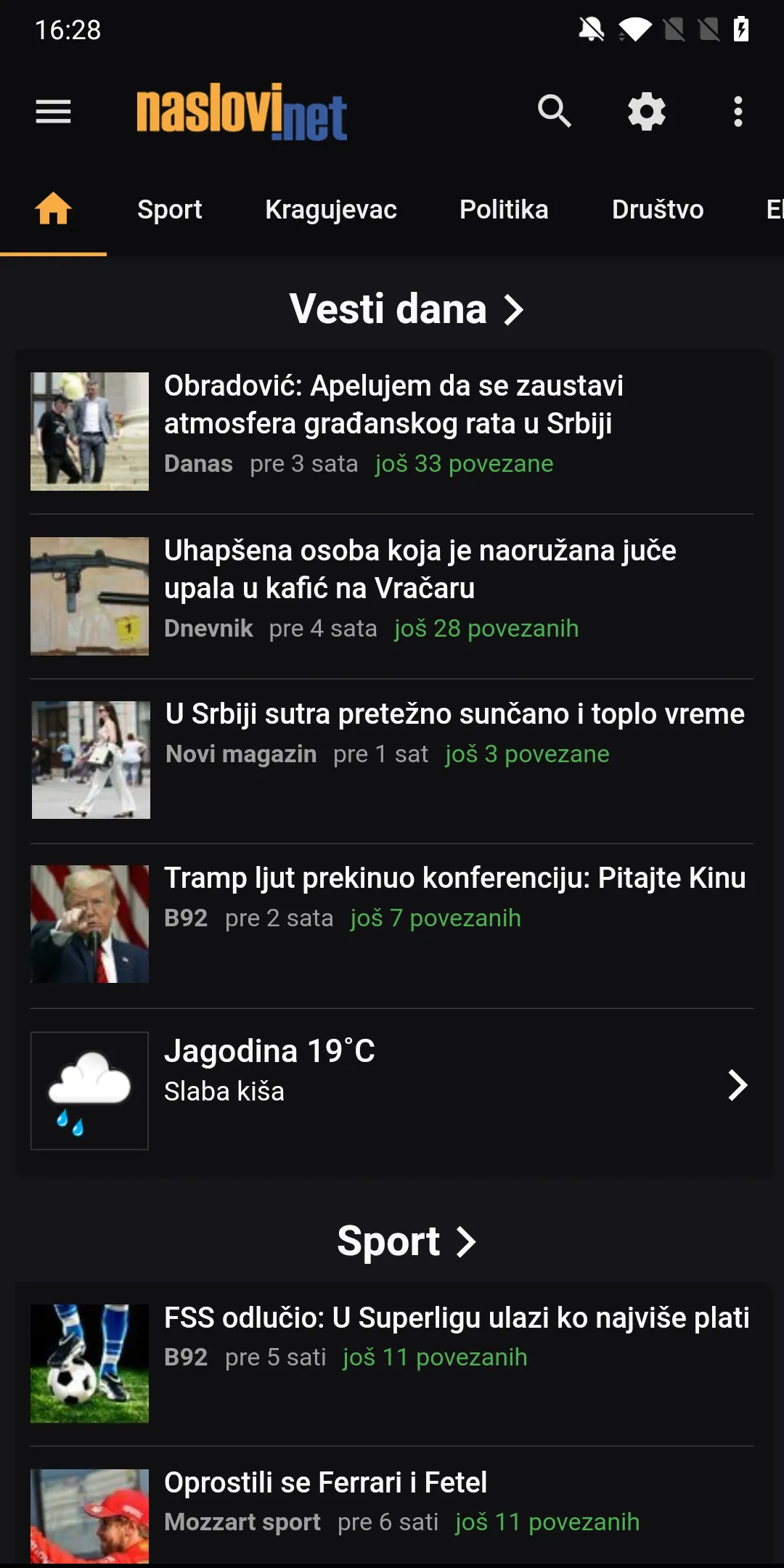 Naslovi - Vesti Srbija | Indus Appstore | Screenshot