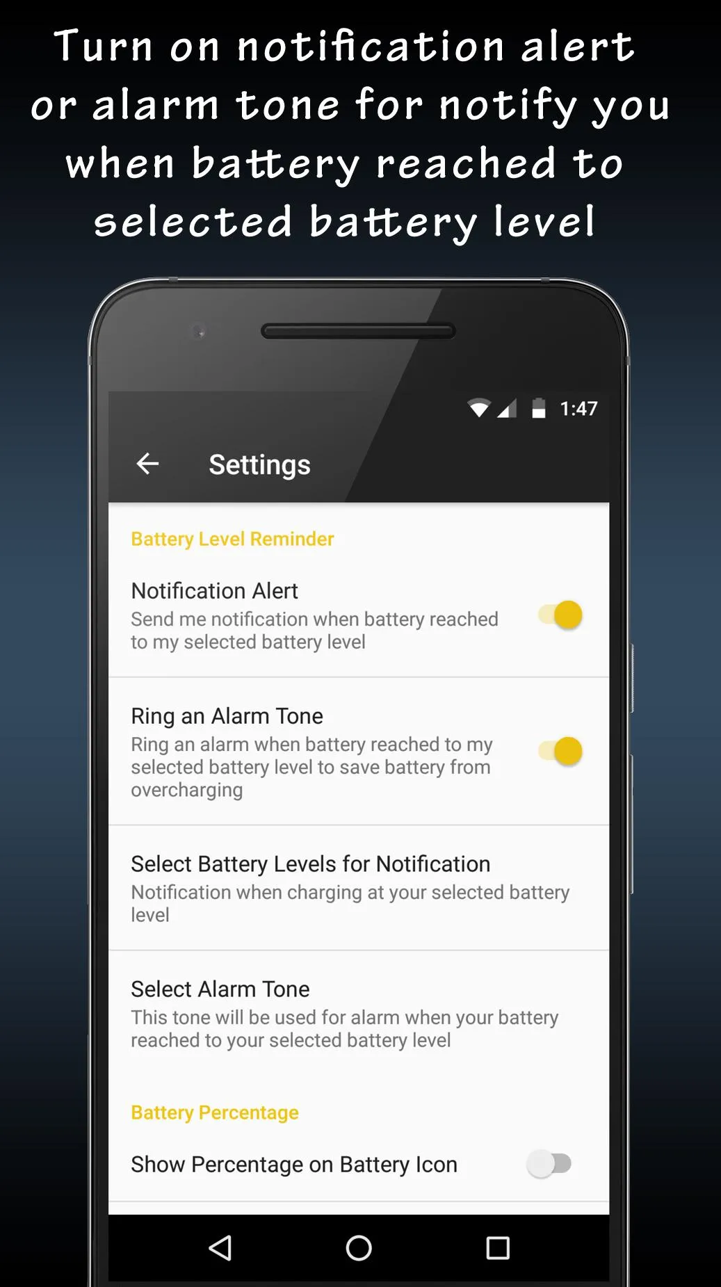 Battery Full Alarm | Indus Appstore | Screenshot