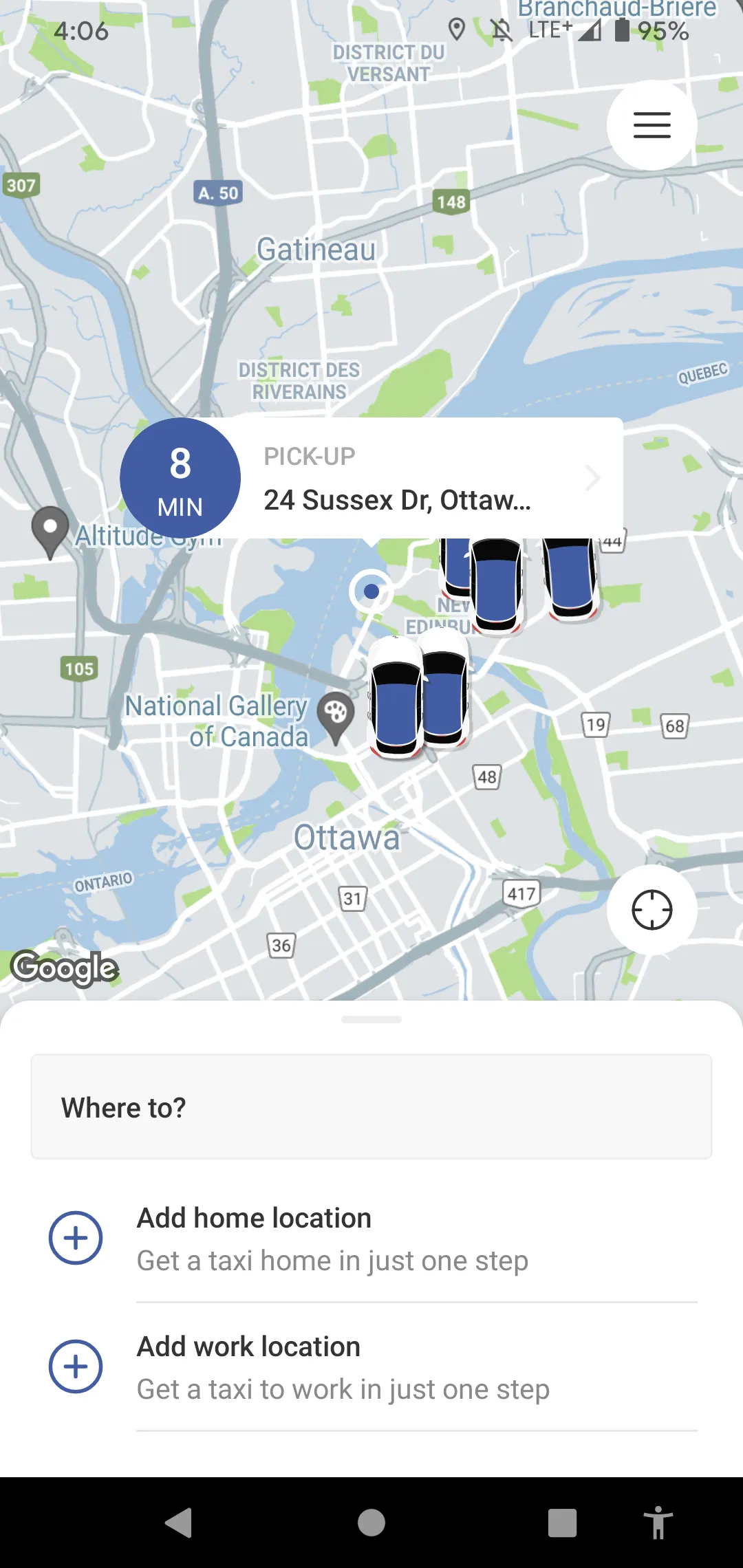 Blueline Taxi Ottawa | Indus Appstore | Screenshot