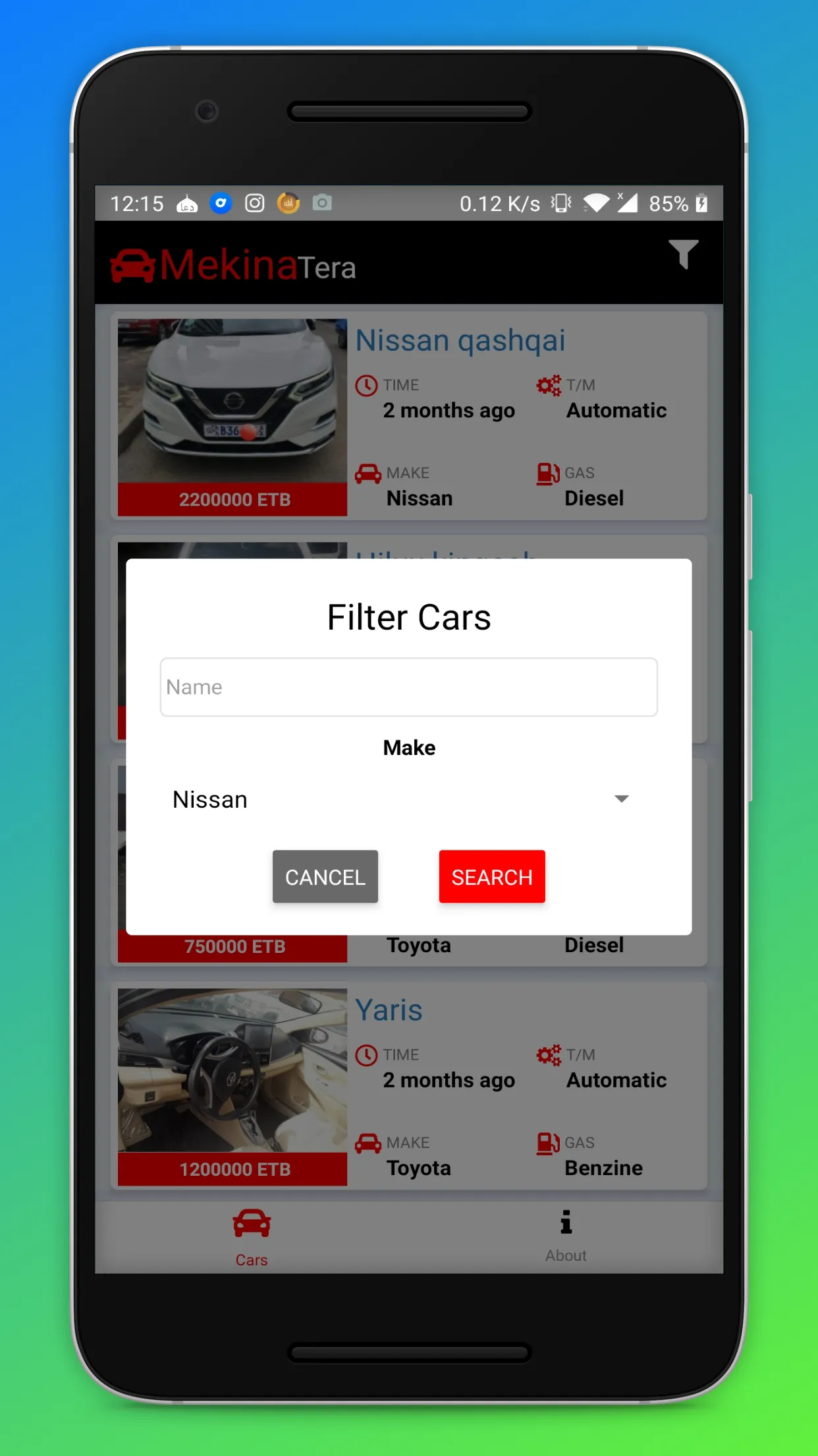 MekinaTera - Cars in Ethiopia | Indus Appstore | Screenshot