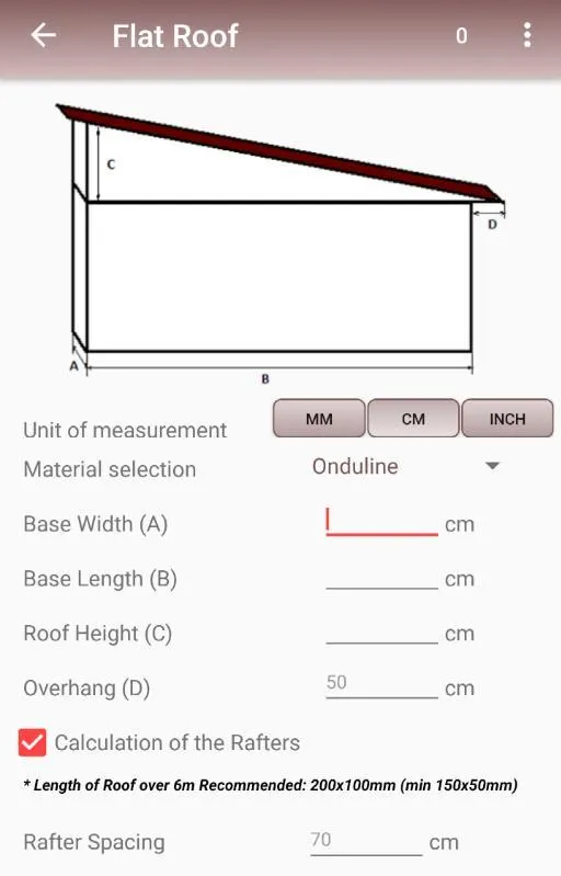 Calculation of the roof | Indus Appstore | Screenshot