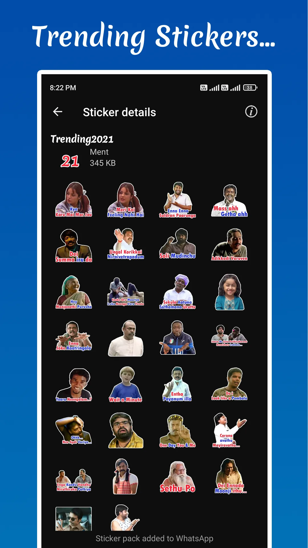 Tamil Stickers for WhatsApp | Indus Appstore | Screenshot