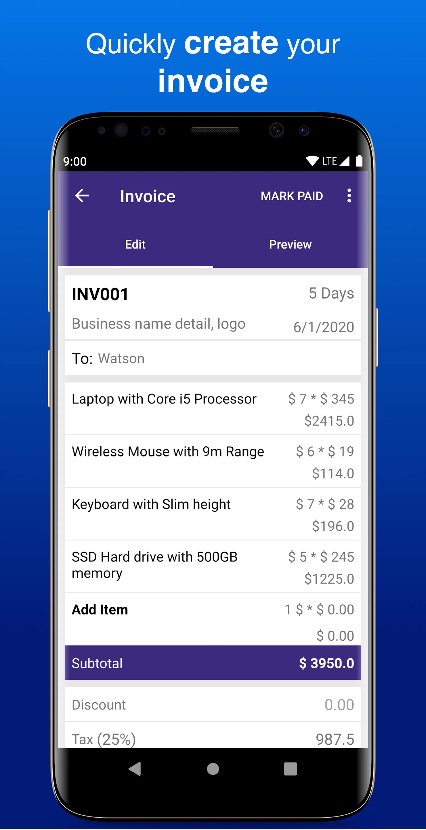 Simple invoice maker, Estimate | Indus Appstore | Screenshot