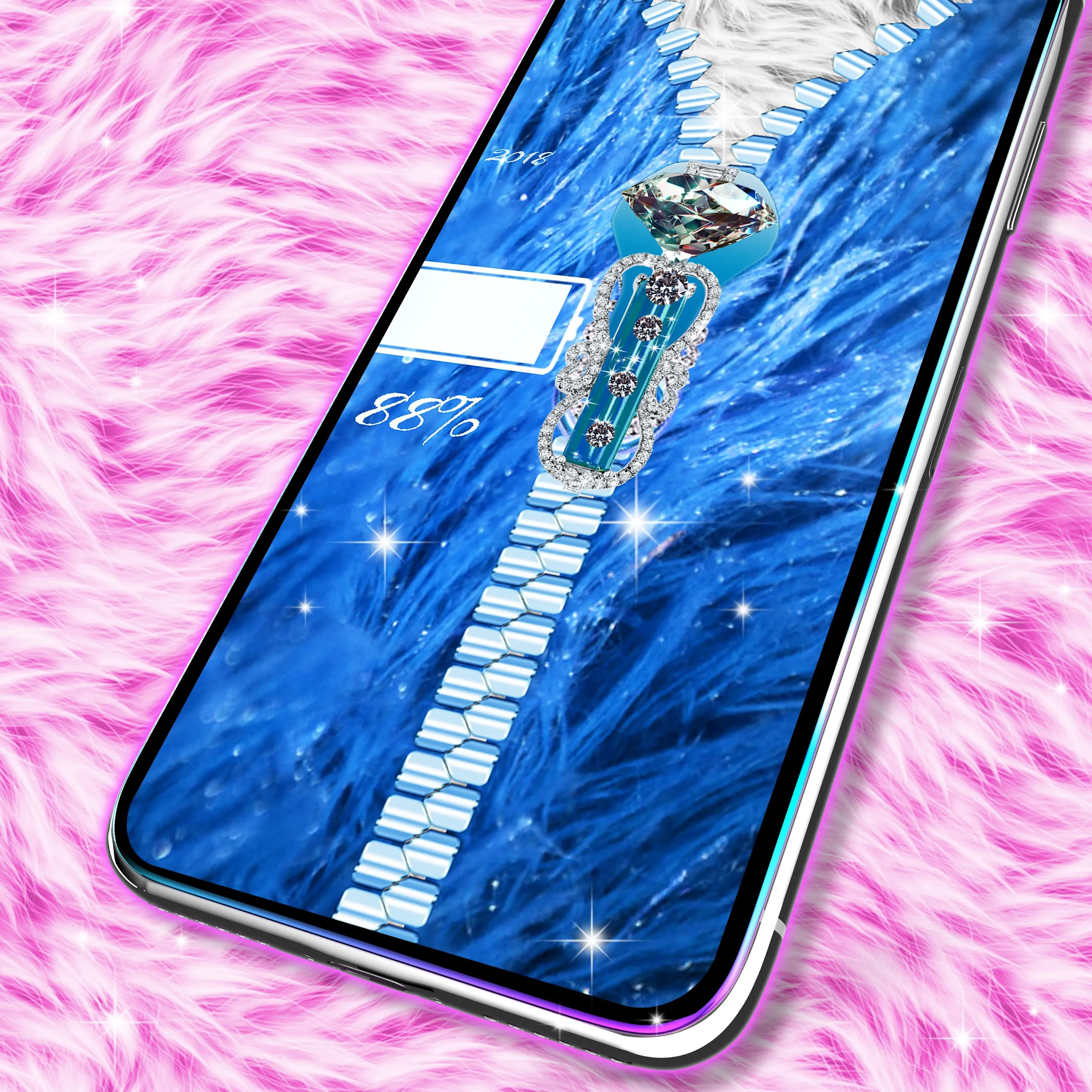 Fluffy zipper lock screen | Indus Appstore | Screenshot