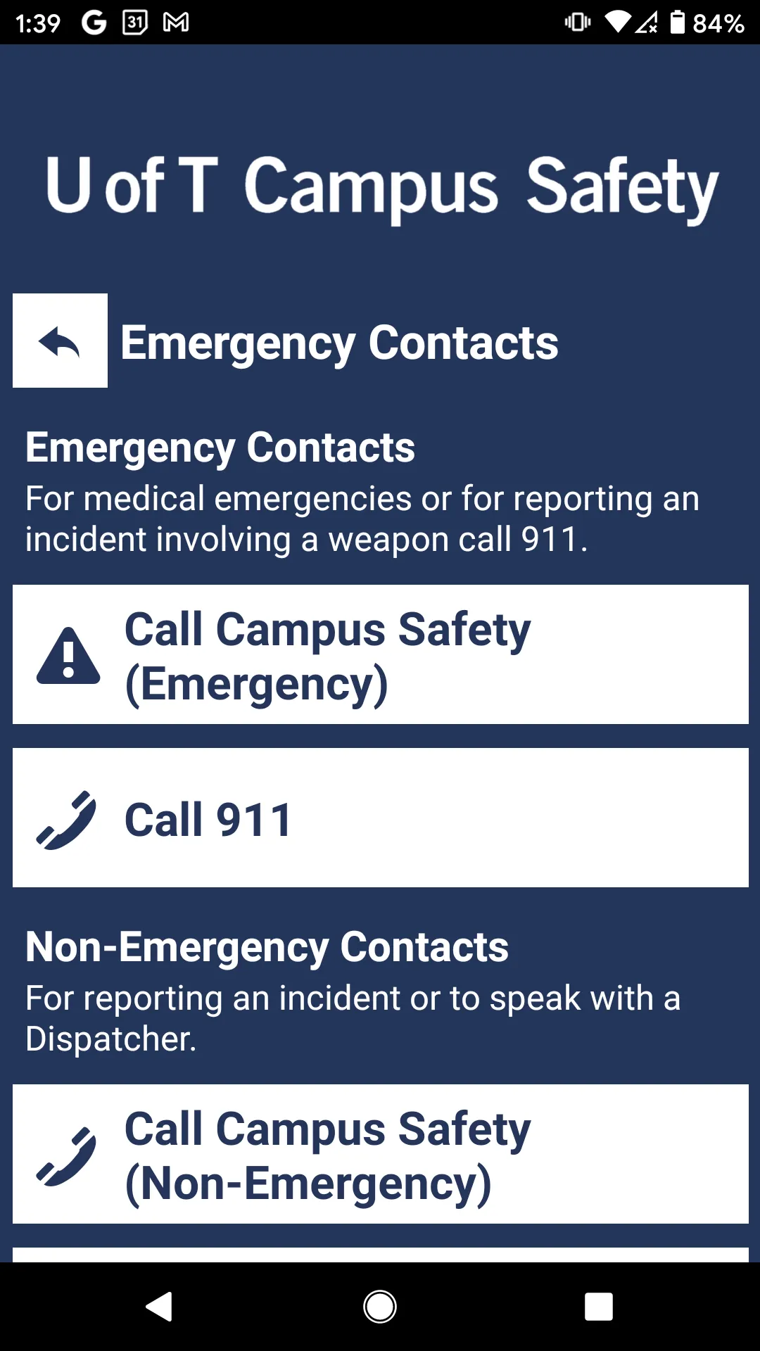 U of T Campus Safety | Indus Appstore | Screenshot