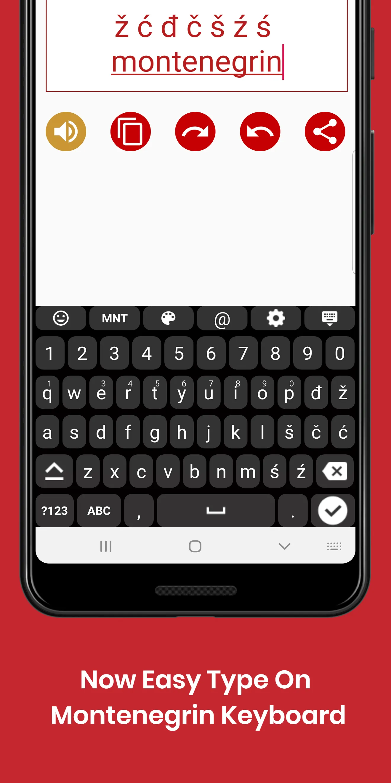 Montenegrin Keyboard by Infra | Indus Appstore | Screenshot