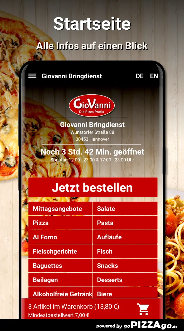 Giovanni Bringdienst Hannover | Indus Appstore | Screenshot