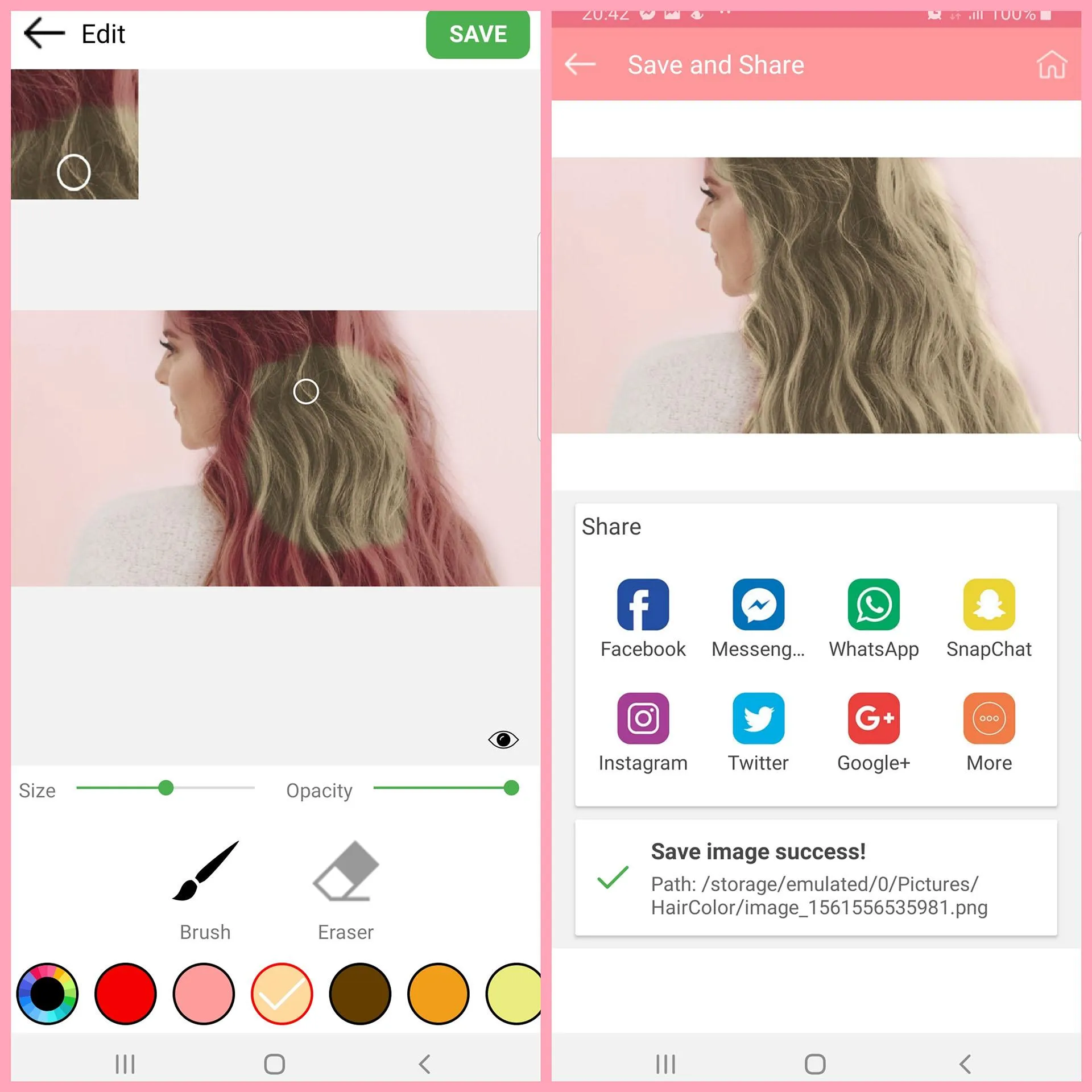 Hair Color Changer - Hair Dye | Indus Appstore | Screenshot