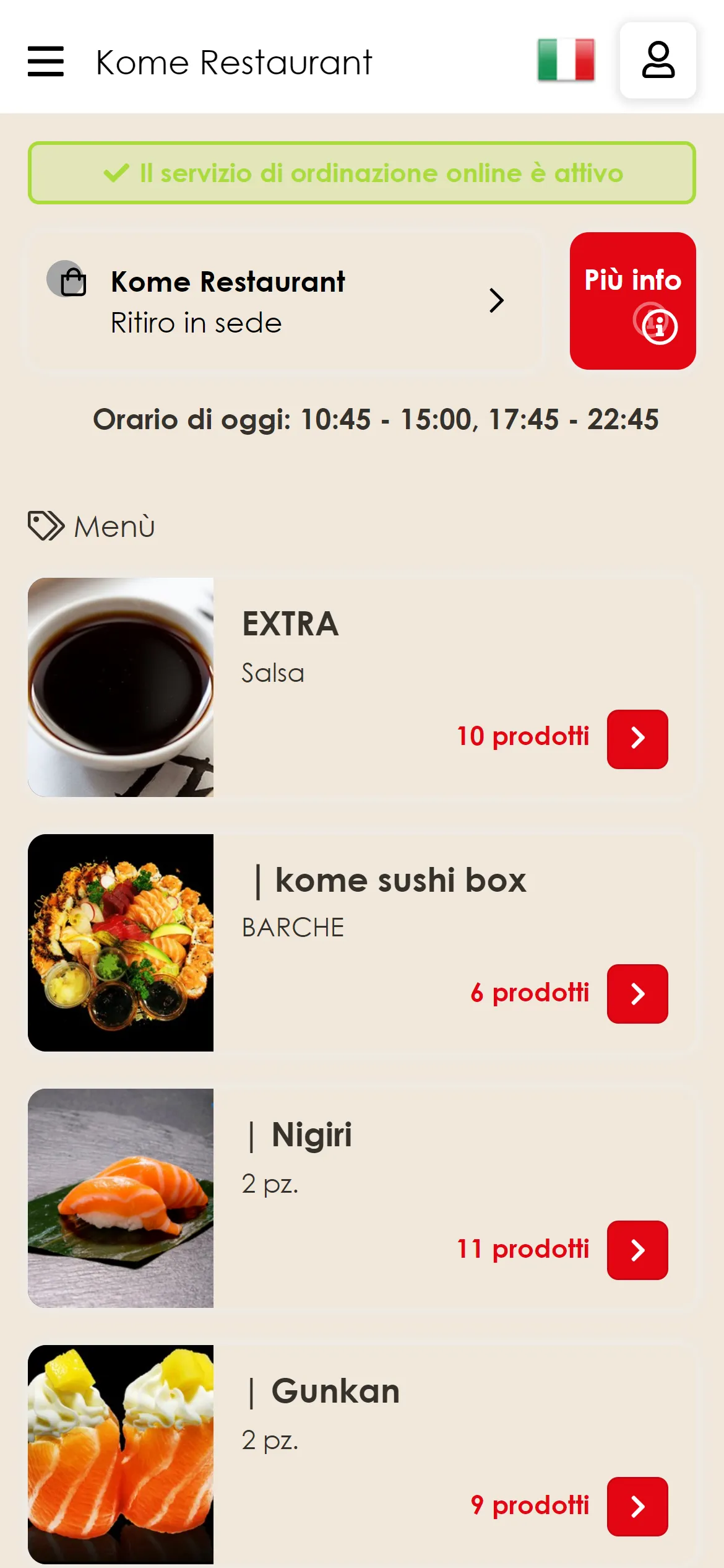 Kome Restaurant | Indus Appstore | Screenshot