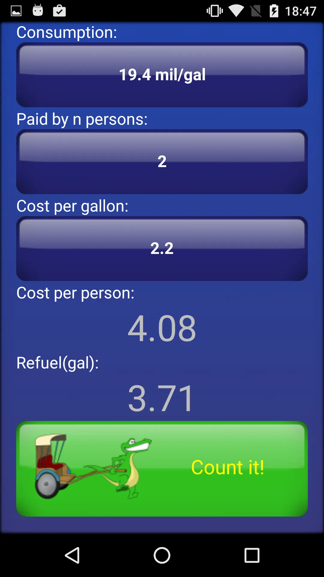 Fuel Calculator | Indus Appstore | Screenshot