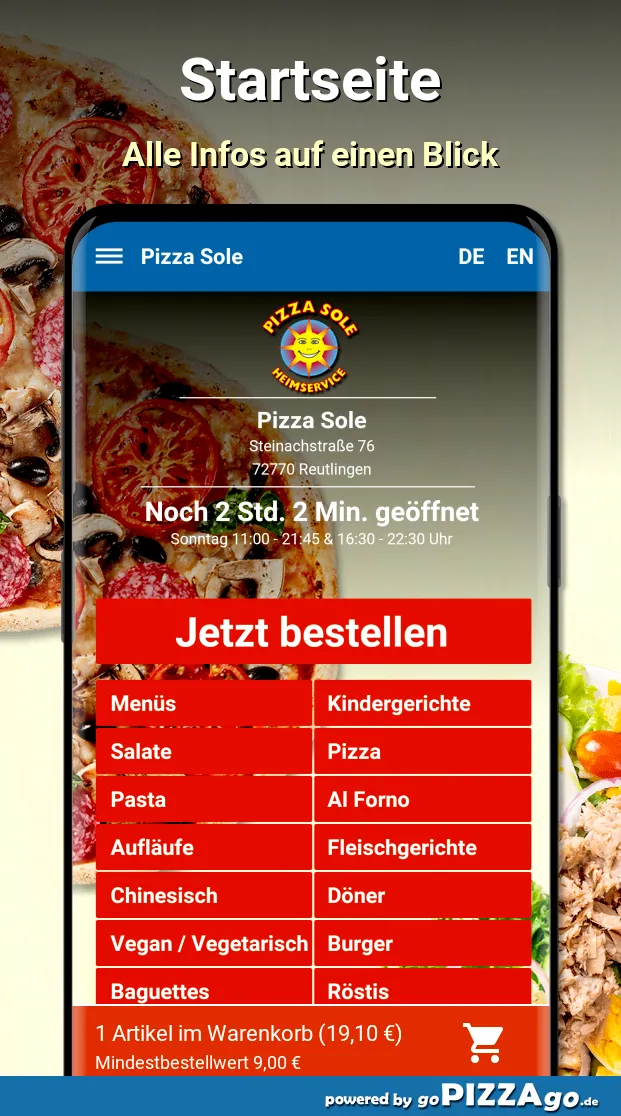 Pizza Sole Reutlingen | Indus Appstore | Screenshot