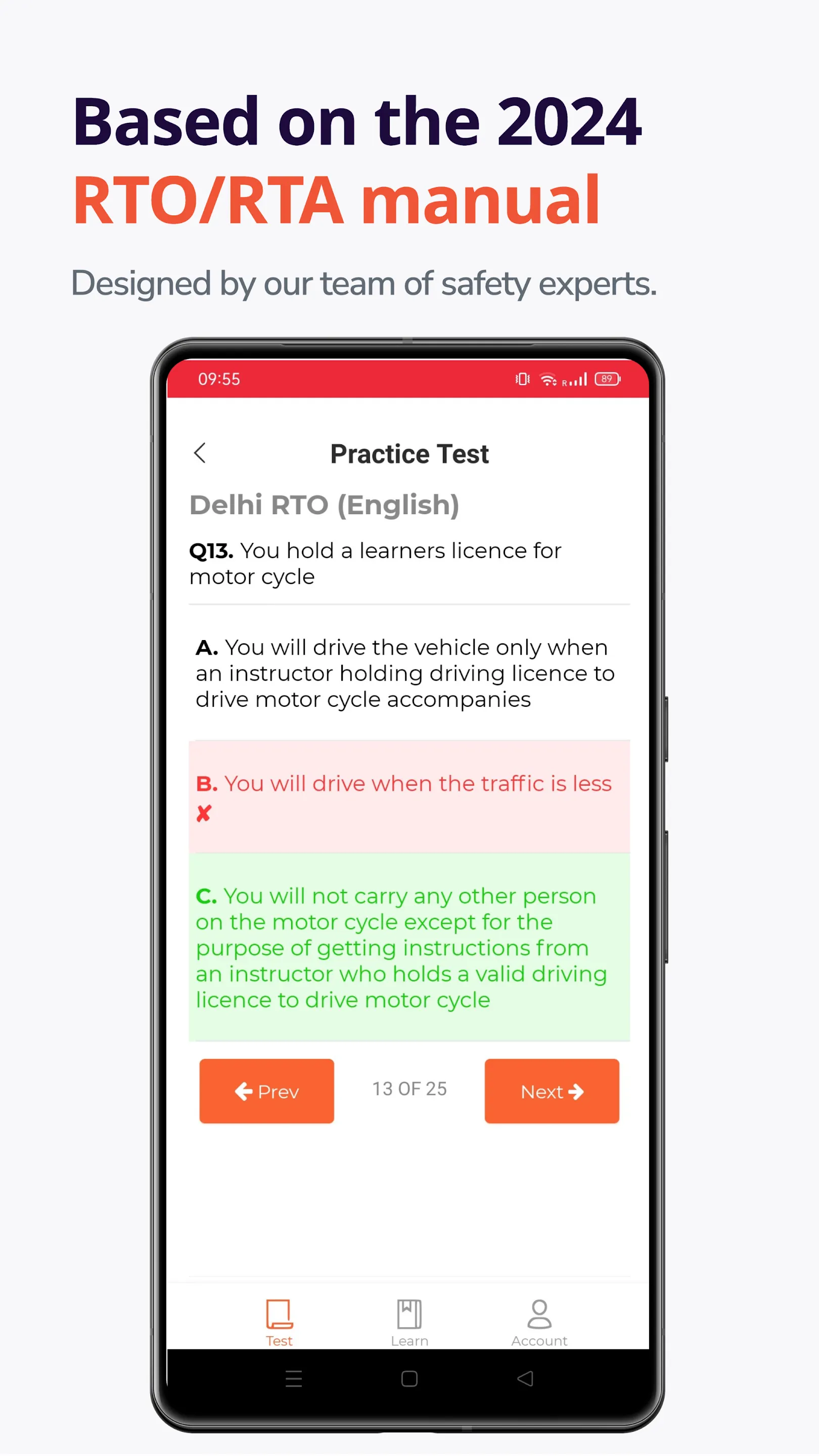 Learners Test - India RTO Exam | Indus Appstore | Screenshot