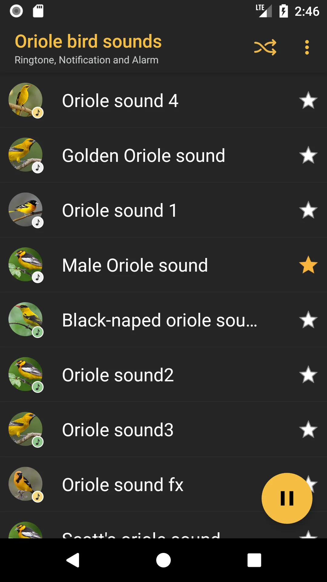 Oriole bird sounds | Indus Appstore | Screenshot