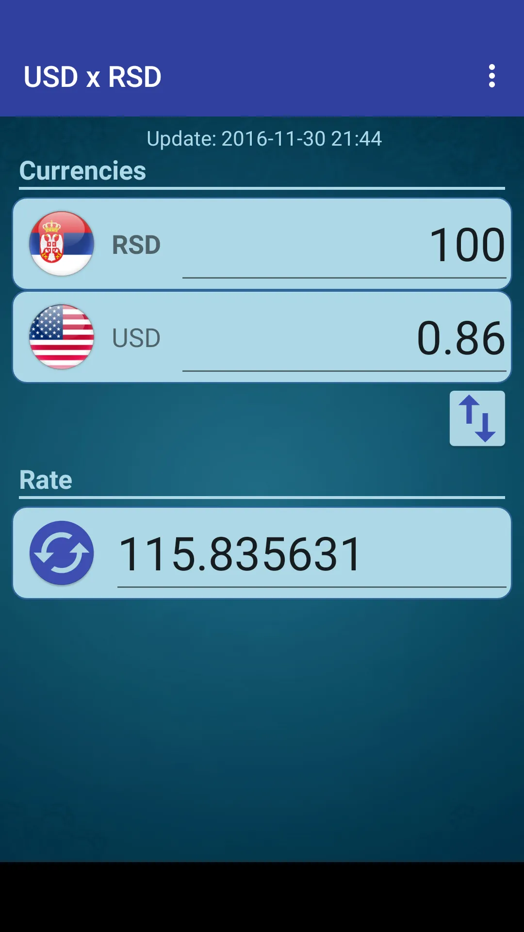 US Dollar to Serbian Dinar | Indus Appstore | Screenshot