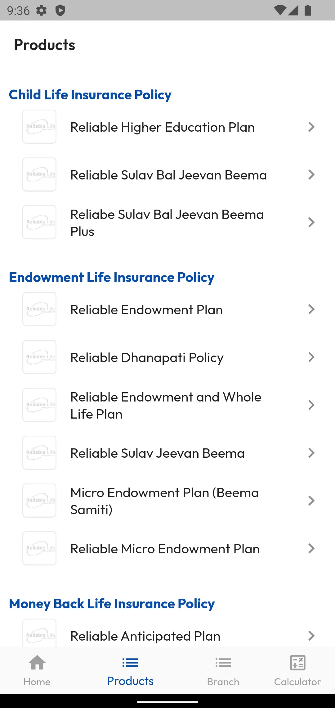 Reliable Life Insurance | Indus Appstore | Screenshot