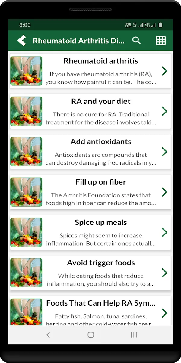 Rheumatoid Arthritis Diet | Indus Appstore | Screenshot