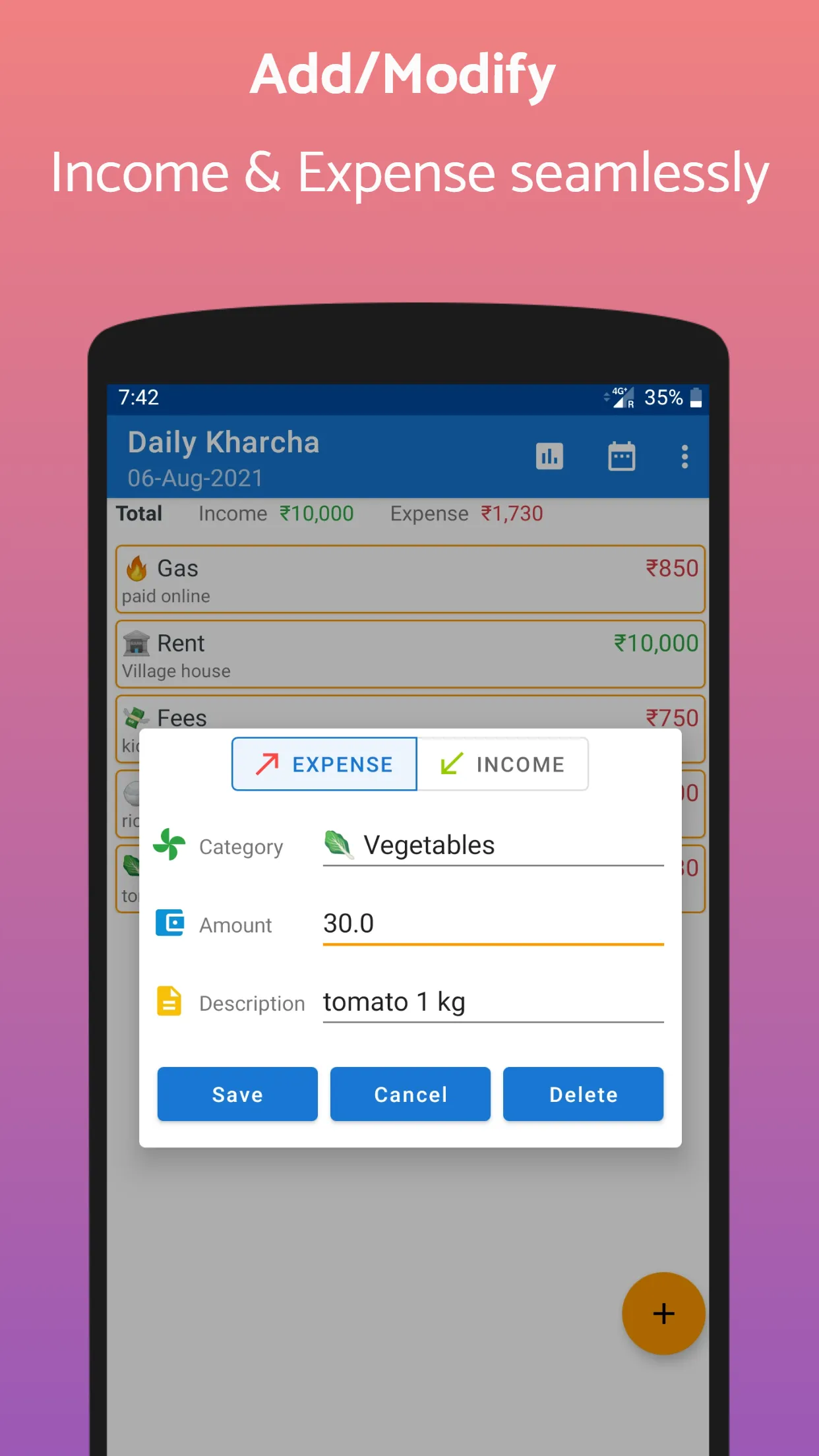 Daily Kharcha: Expense Tracker | Indus Appstore | Screenshot