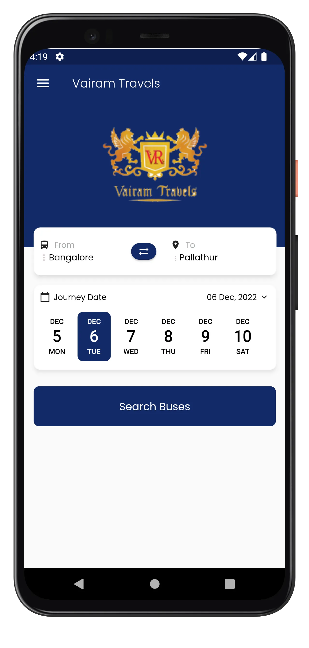 Vairam Travels - Bus Tickets | Indus Appstore | Screenshot