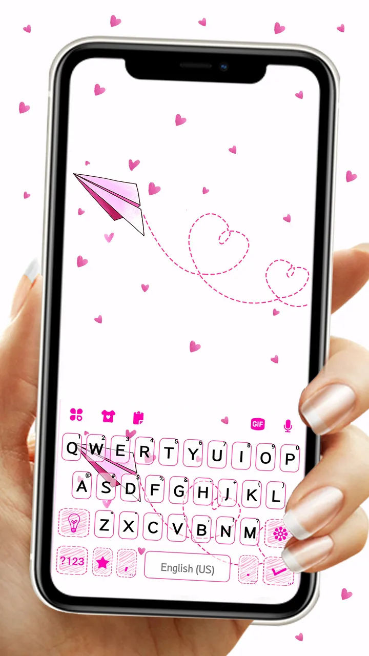 Pink Love Doodle Keyboard Back | Indus Appstore | Screenshot