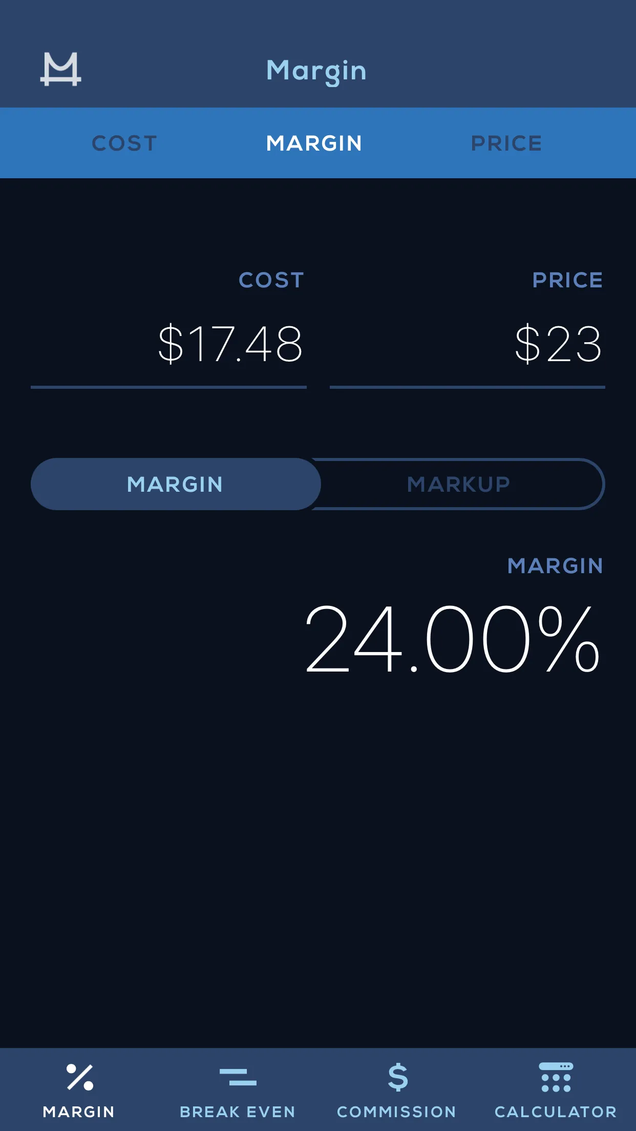 Marcus Lemonis Margin Calculat | Indus Appstore | Screenshot