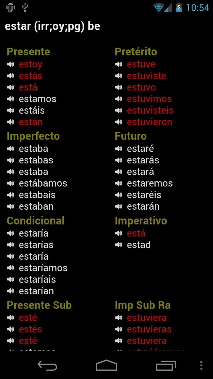 Spanish Verbs | Indus Appstore | Screenshot