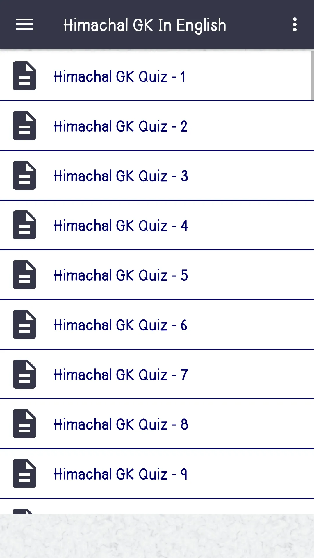 Himachal Pradesh GK In English | Indus Appstore | Screenshot