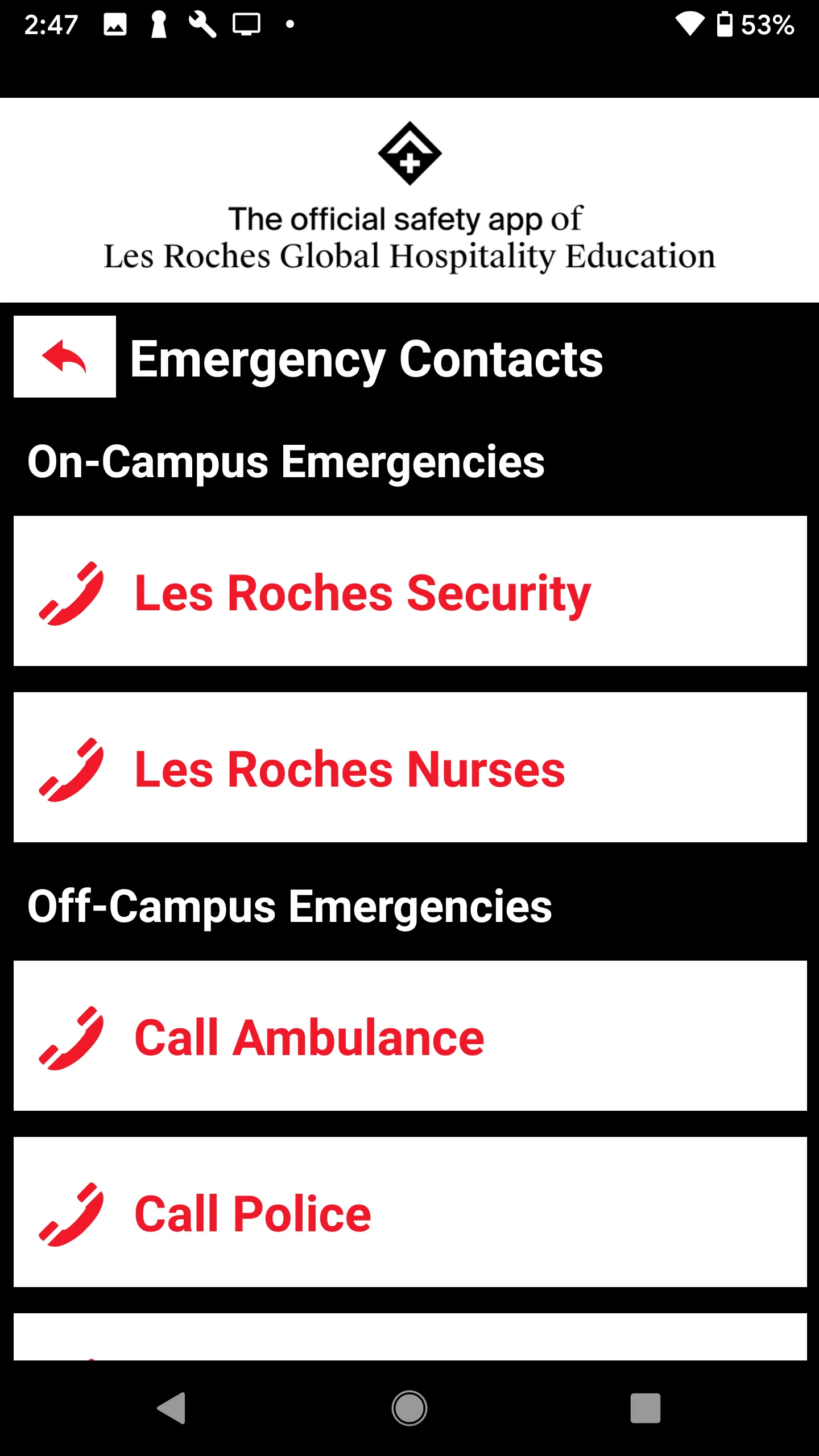 Les Roches SOS | Indus Appstore | Screenshot