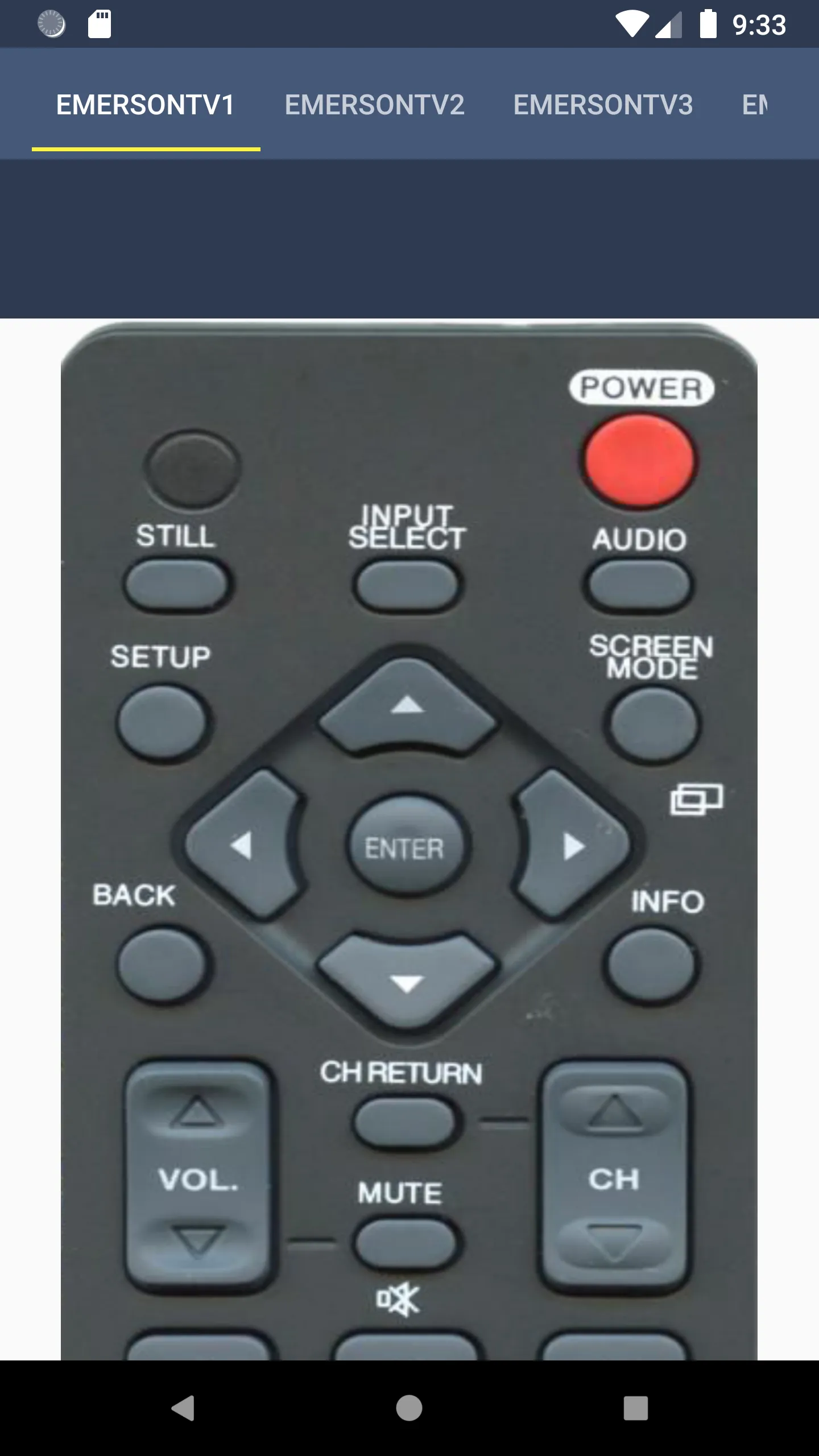 Emerson TV Remote | Indus Appstore | Screenshot