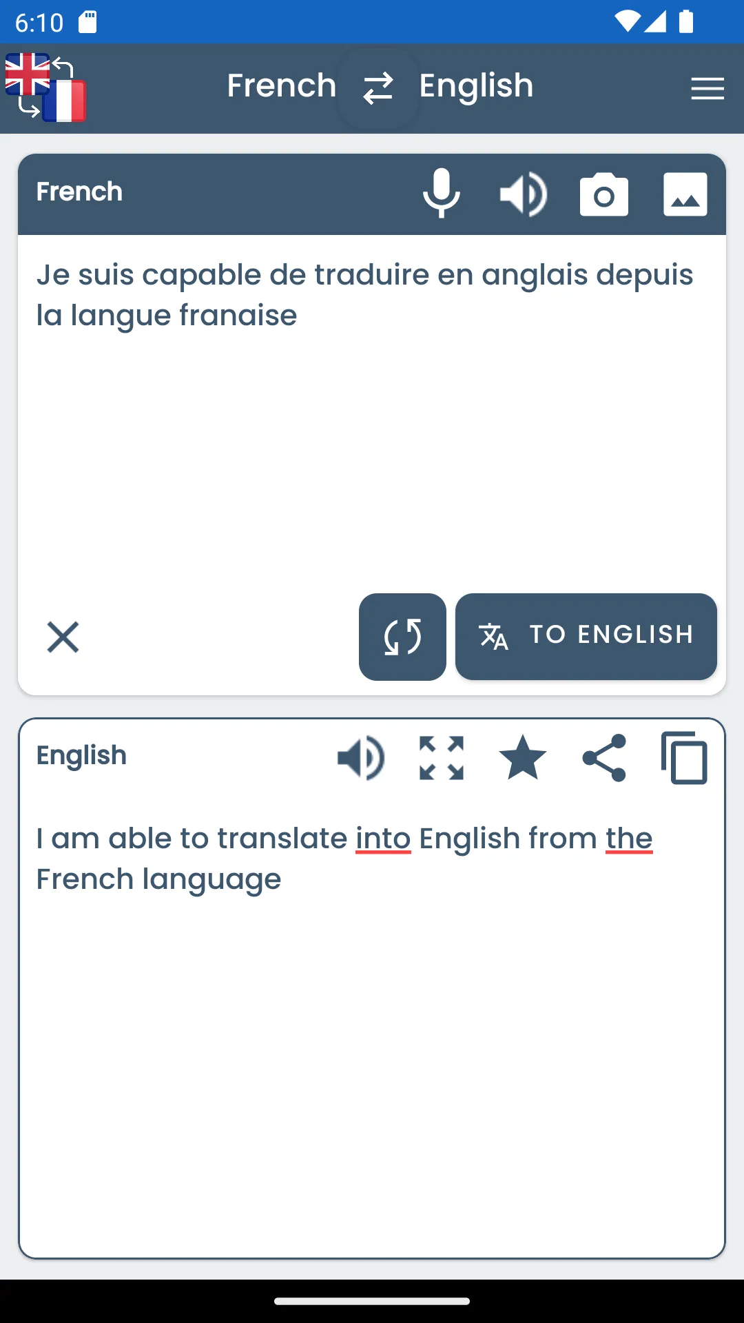 English French Translator | Indus Appstore | Screenshot