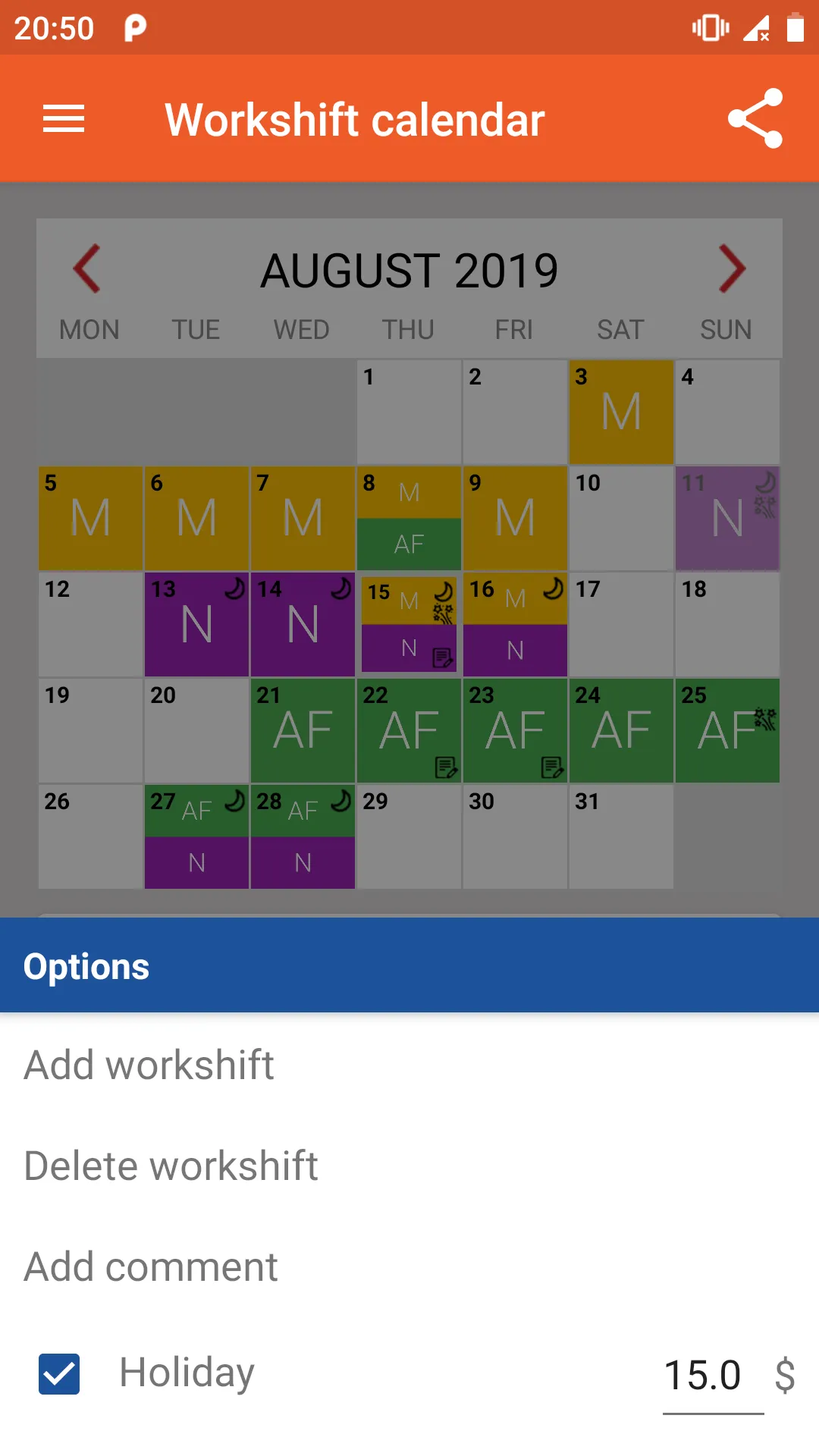 Work Shift Shedule - Calendar | Indus Appstore | Screenshot