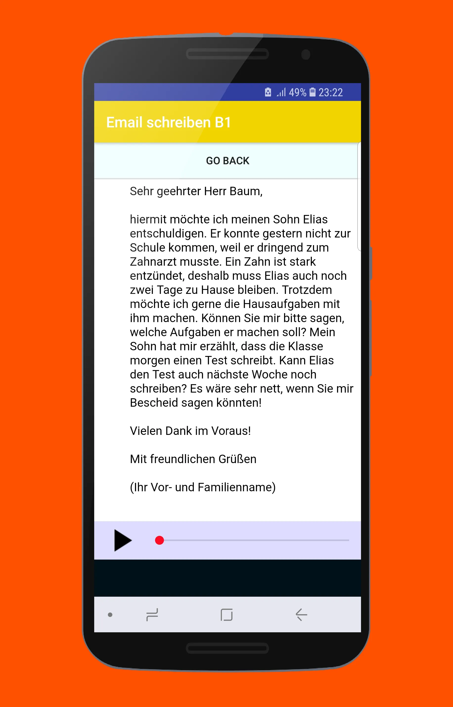 Email schreiben Deutsch B1 | Indus Appstore | Screenshot