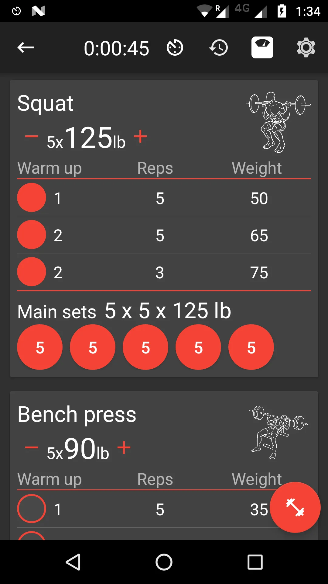 5x5 Workout Logger | Indus Appstore | Screenshot