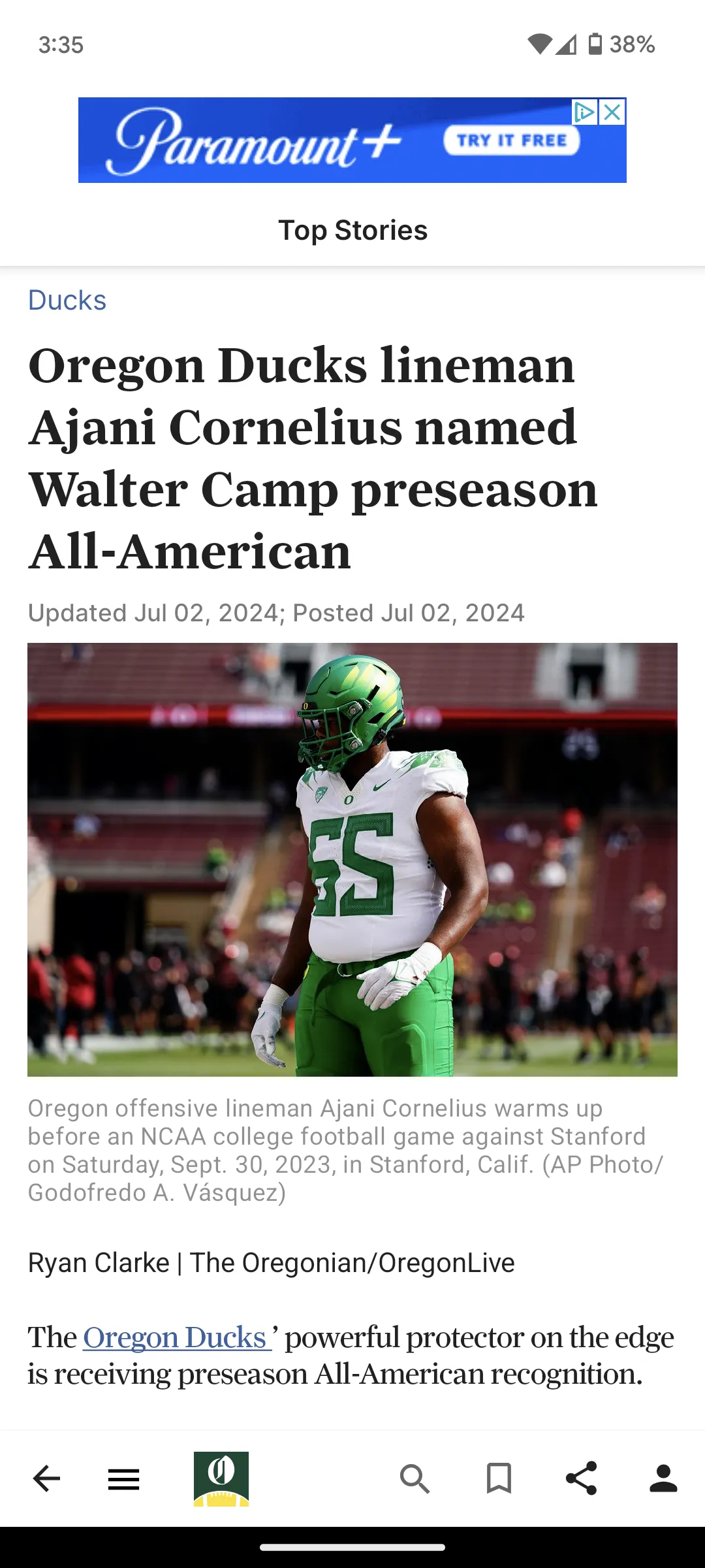 OregonLive: Ducks Football | Indus Appstore | Screenshot