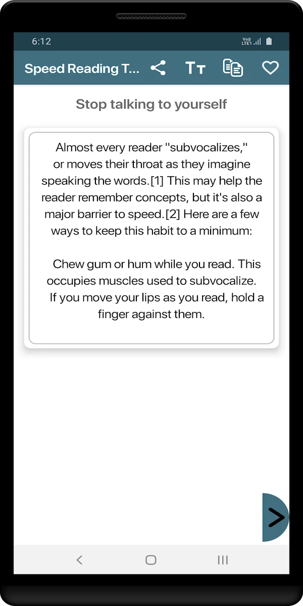 Speed Reading Technique | Indus Appstore | Screenshot