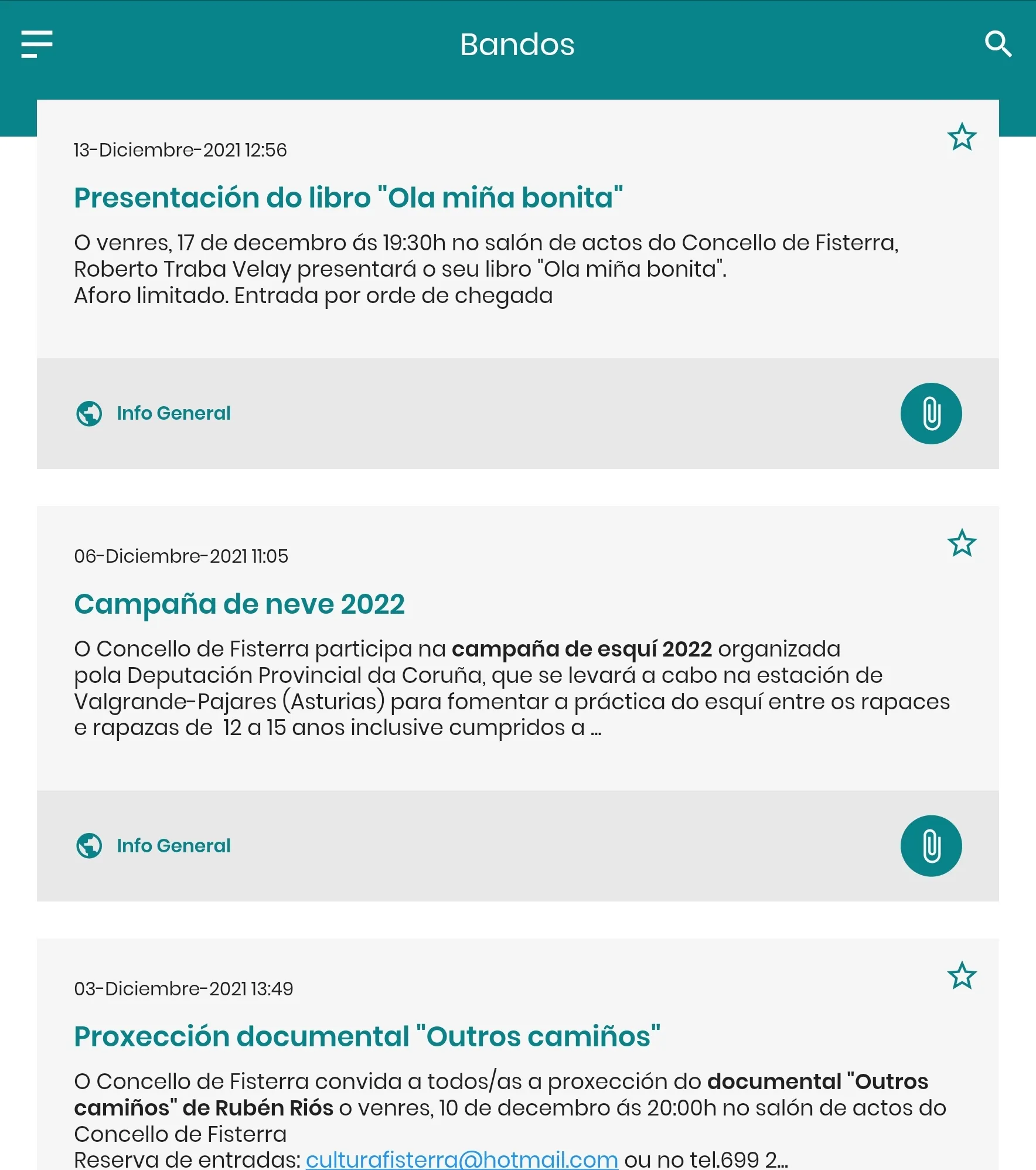 Fisterra Informa | Indus Appstore | Screenshot