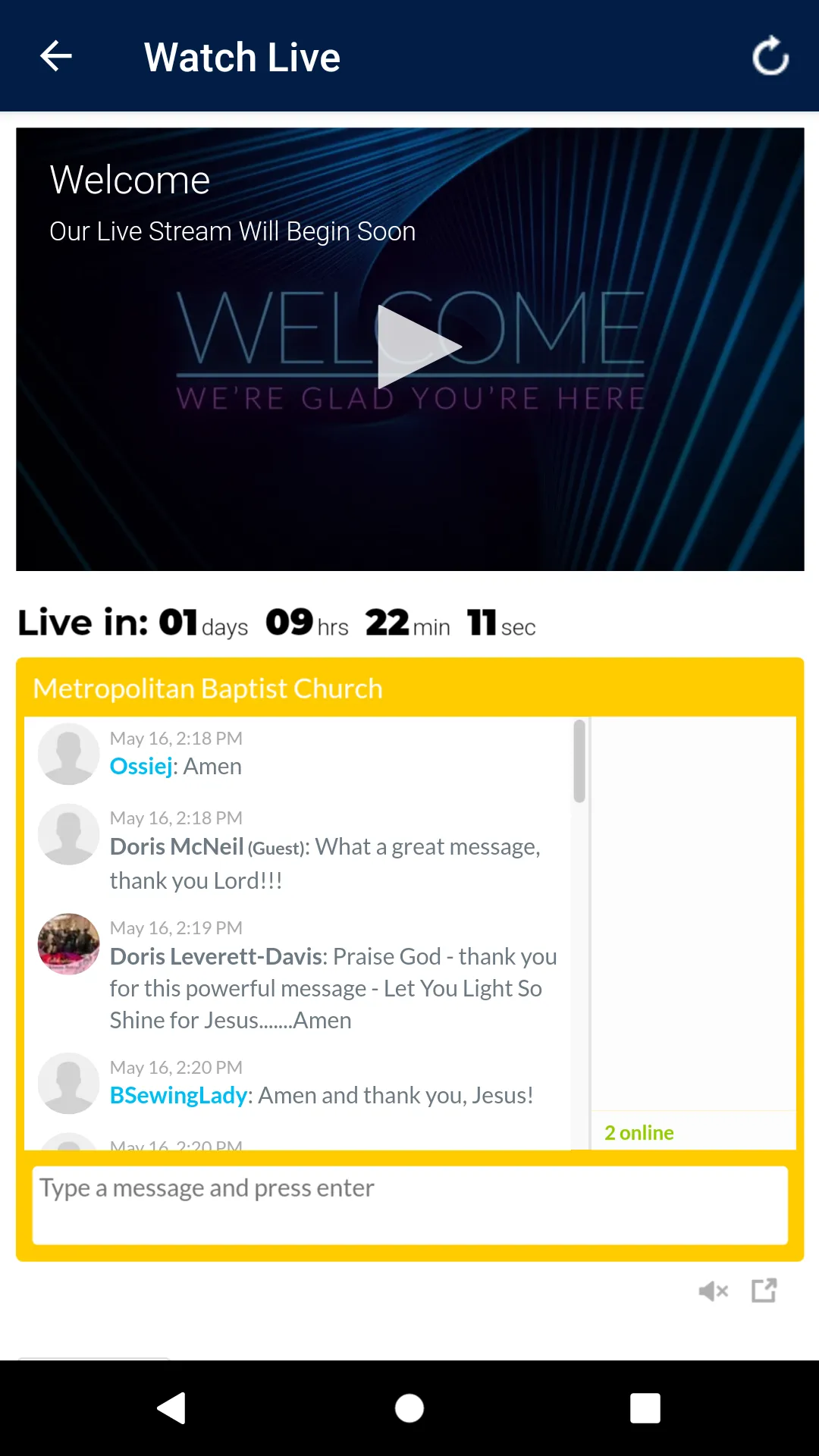 Metropolitan Baptist Church | Indus Appstore | Screenshot