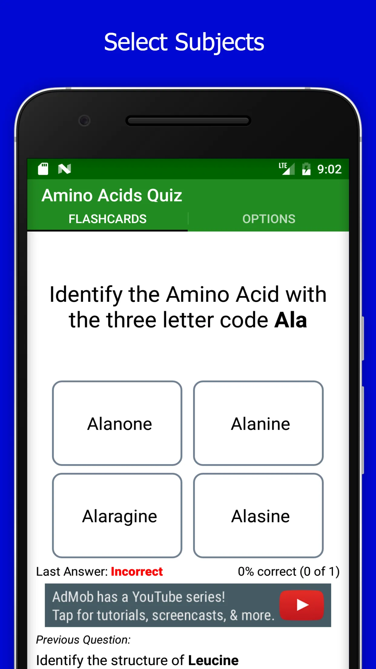 Amino Acids Quiz | Indus Appstore | Screenshot