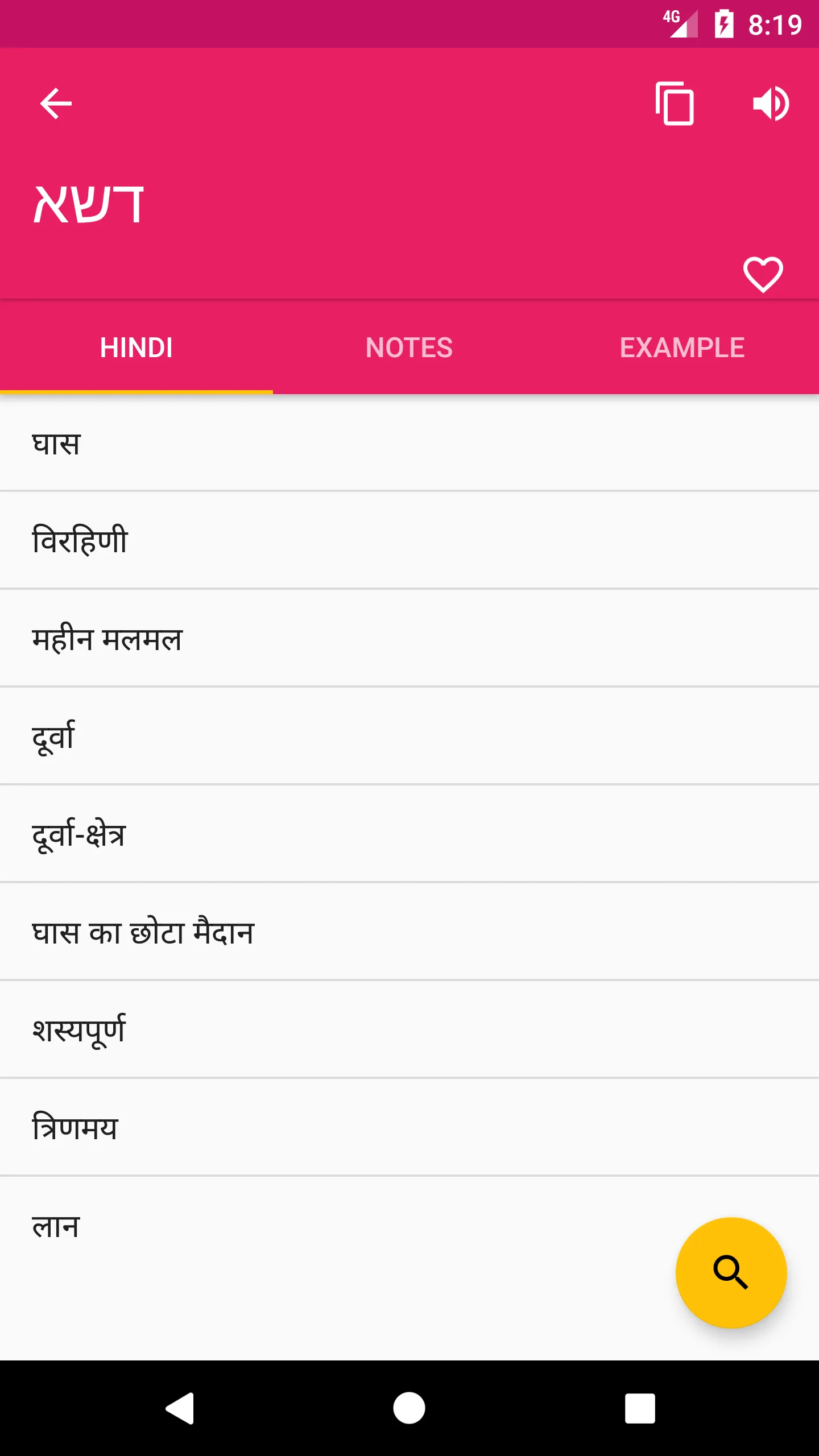 Hindi Hebrew Dictionary | Indus Appstore | Screenshot