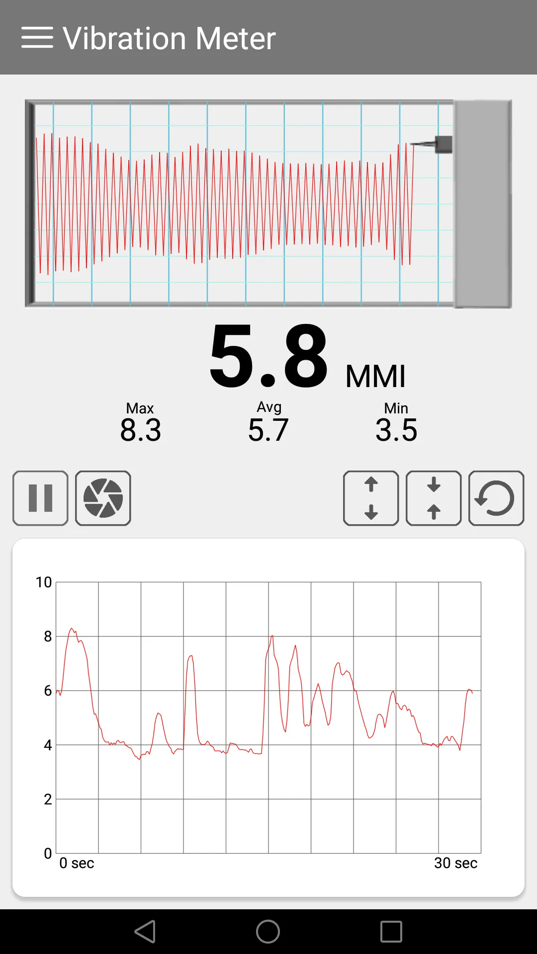 Vibration Meter | Indus Appstore | Screenshot