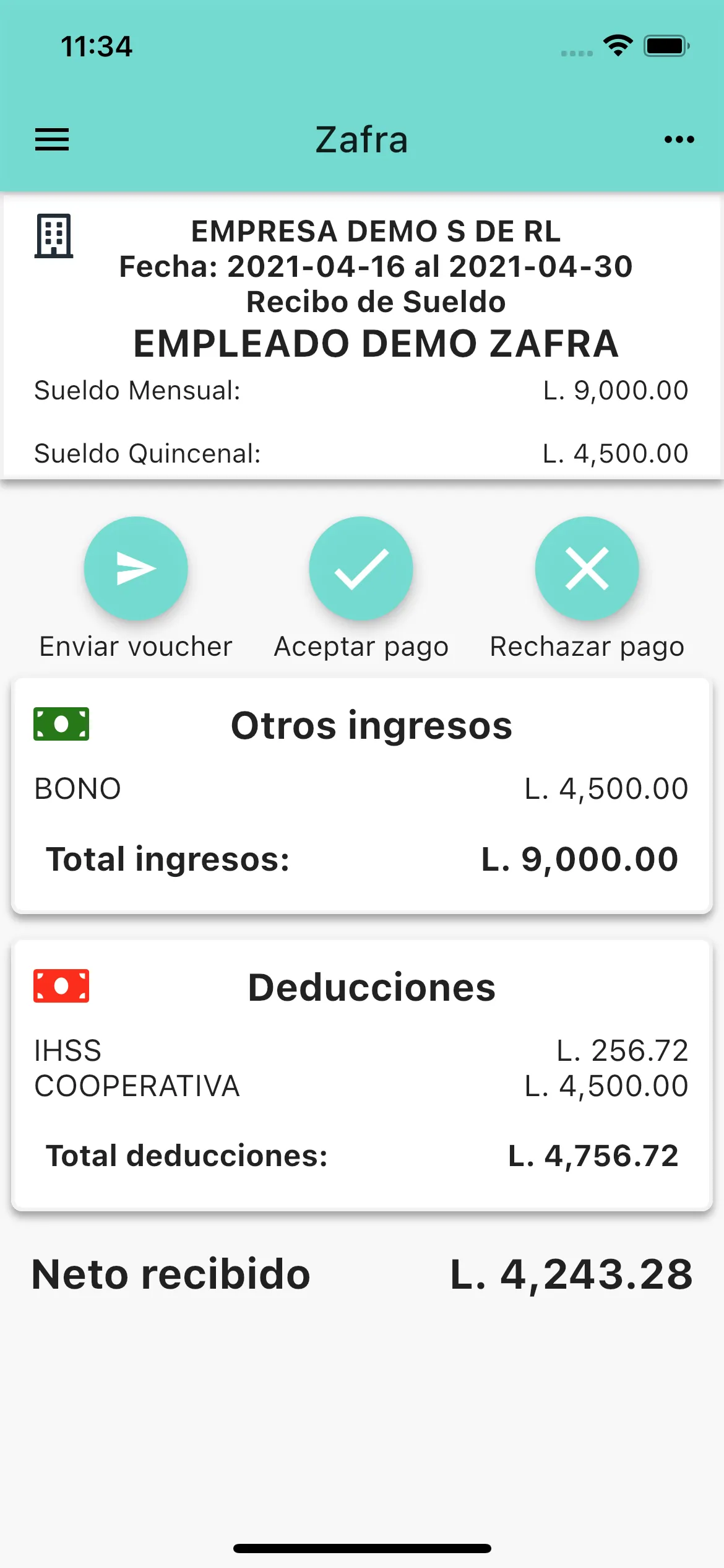 Zafra - Pagos | Indus Appstore | Screenshot